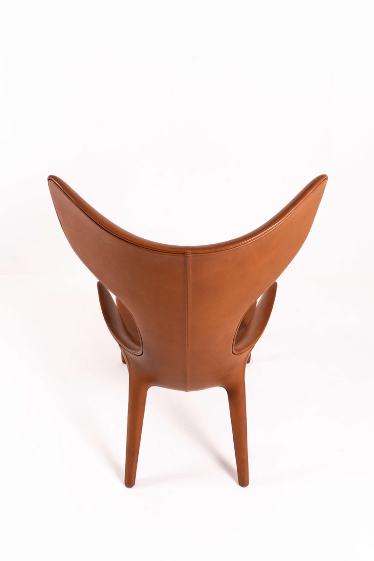 Metal Leather Lounge Chair 'Lou Read' by Philippe Starck for Driade For Sale