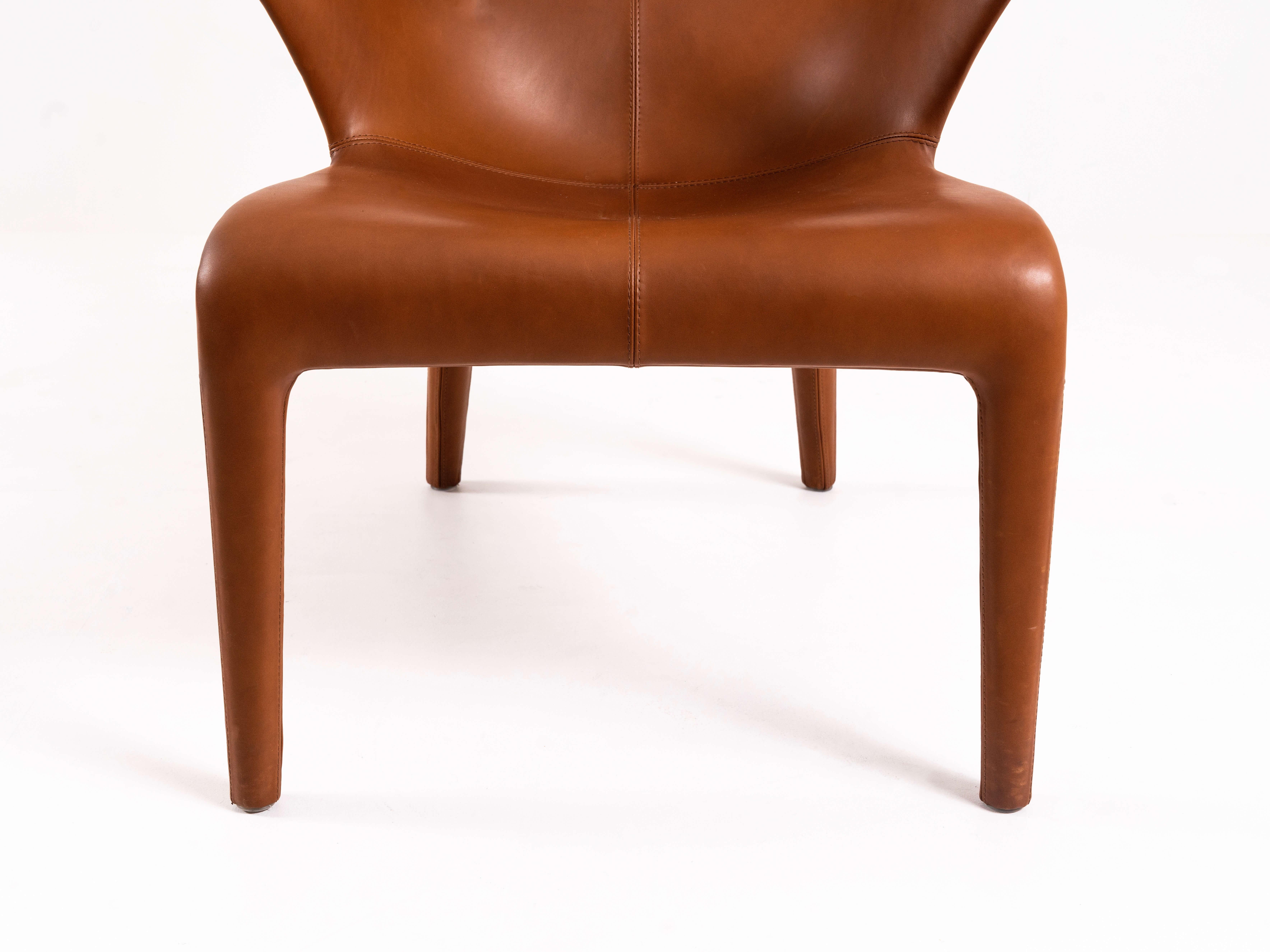 Metallo Sedia da salotto in pelle 'Lou Read' di Philippe Starck per Driade in vendita