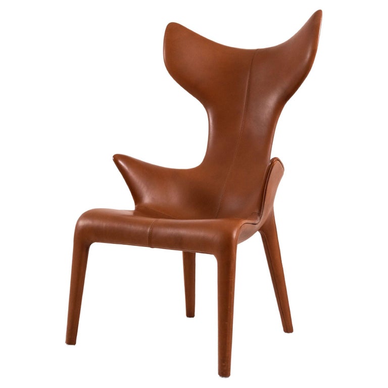 Leather Lounge Chair 'Lou Read' by Philippe Starck for Driade For Sale