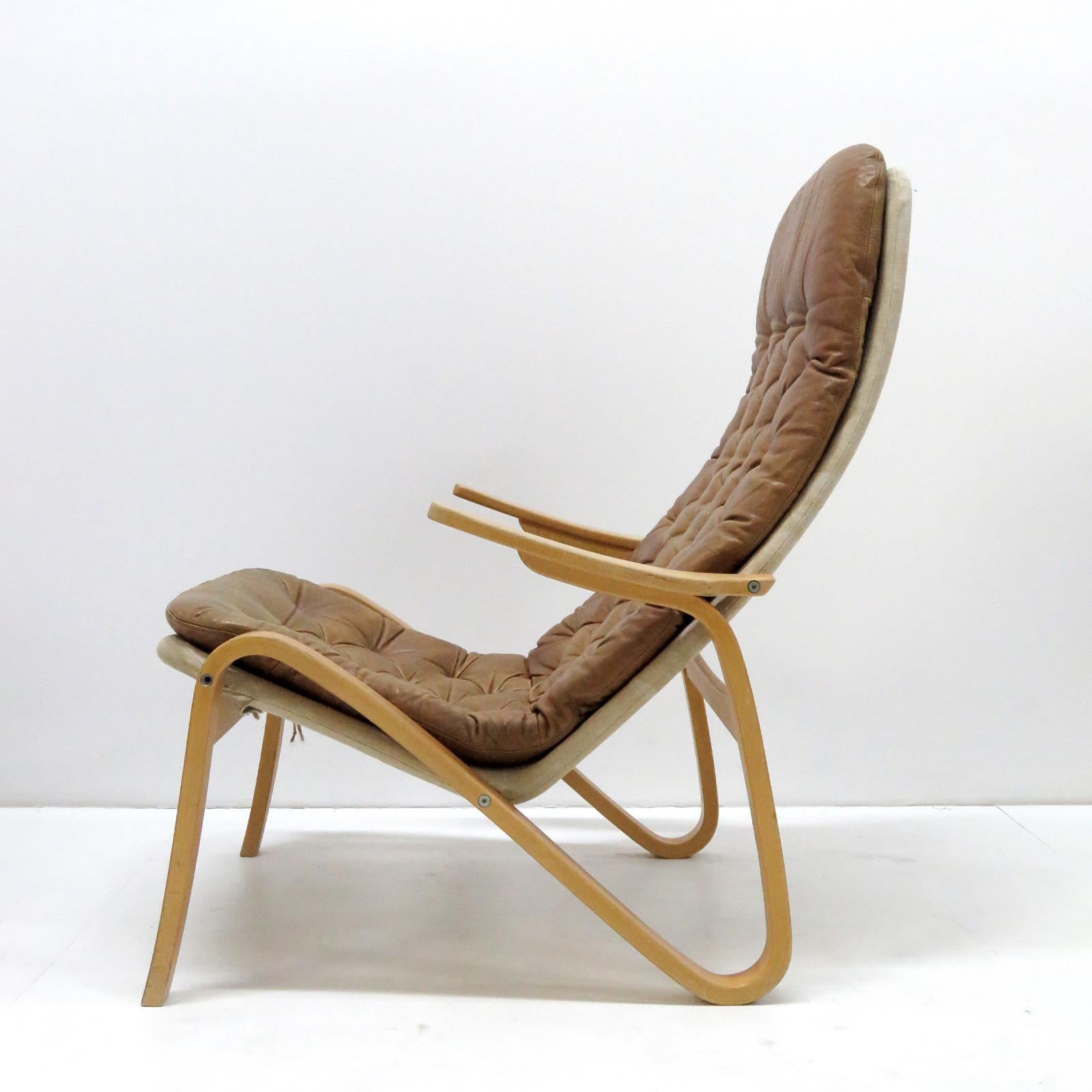 Leather Lounge Chair 'Metro' by Sam Larsson for DUX, 1970 In Good Condition In Los Angeles, CA