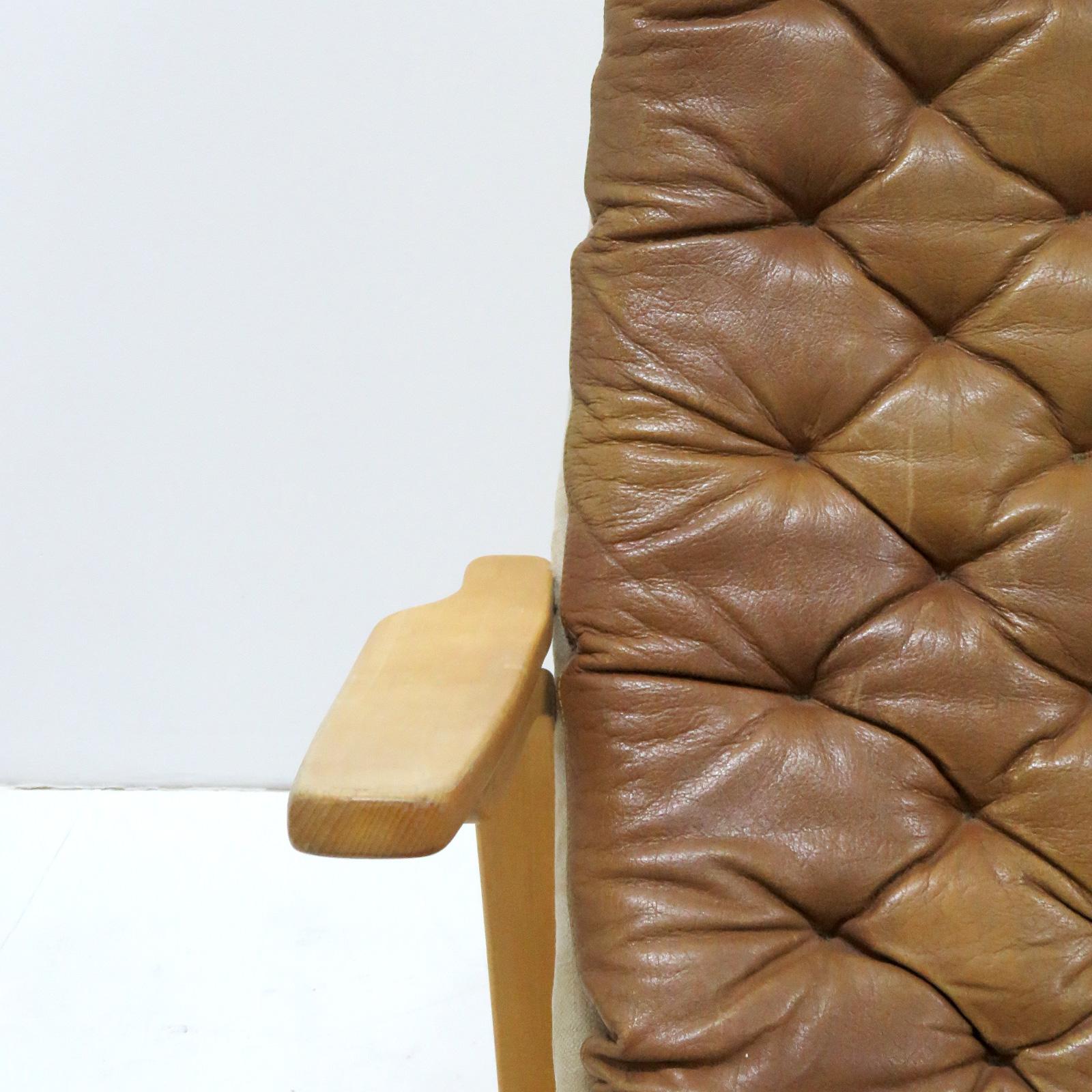 Leather Lounge Chair 'Metro' by Sam Larsson for DUX, 1970 2