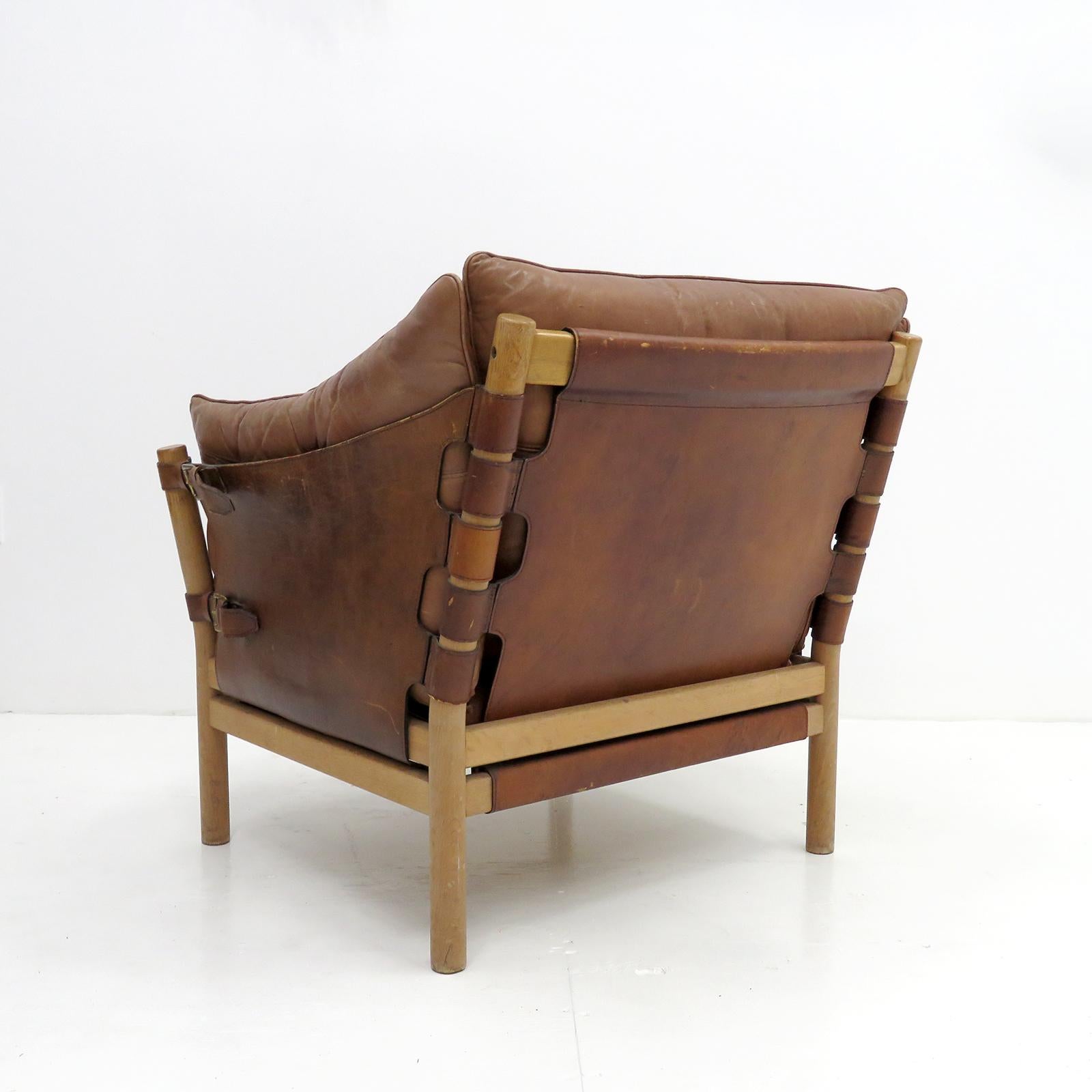 Leather Lounge Chair Model ‘Ilona’ by Arne Norell, 1960 In Good Condition In Los Angeles, CA