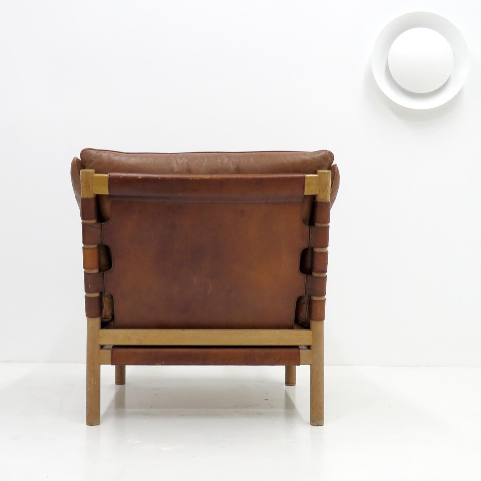 Mid-20th Century Leather Lounge Chair Model ‘Ilona’ by Arne Norell, 1960
