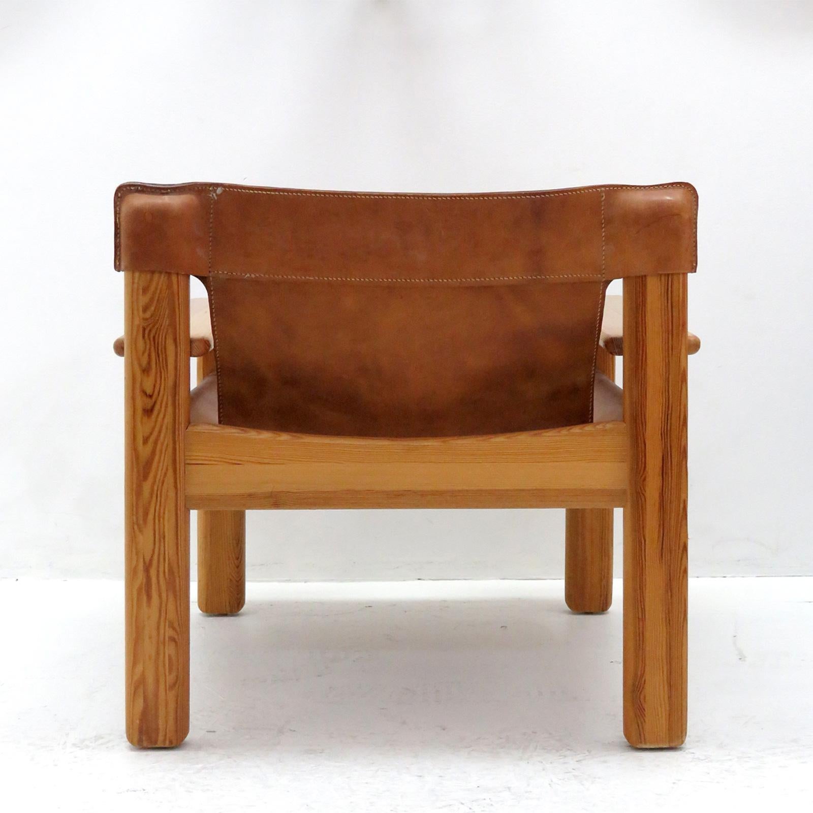 Swedish Leather Lounge Chair 