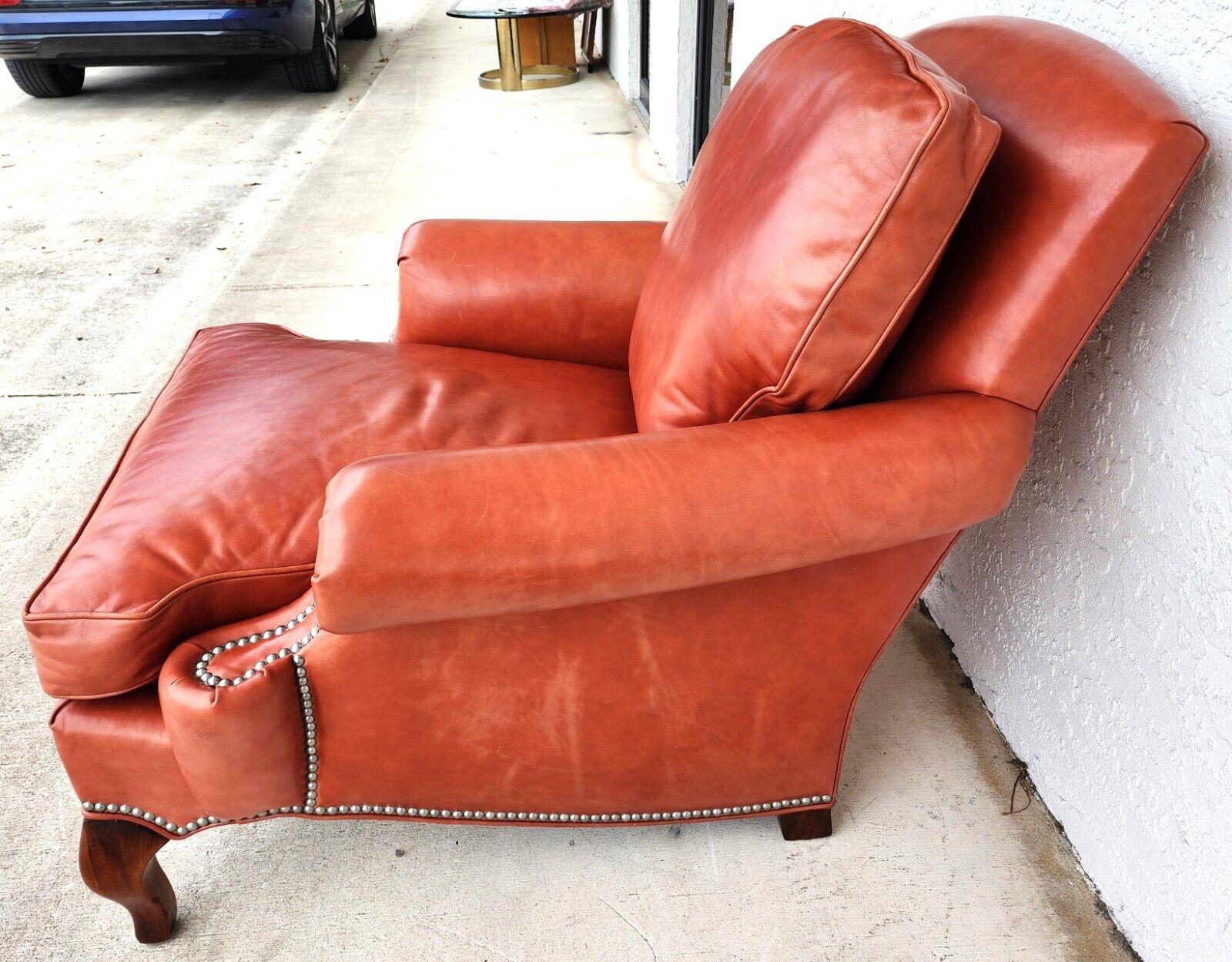Leather Lounge Chair & Ottoman by HICKORY CHAIR For Sale 1