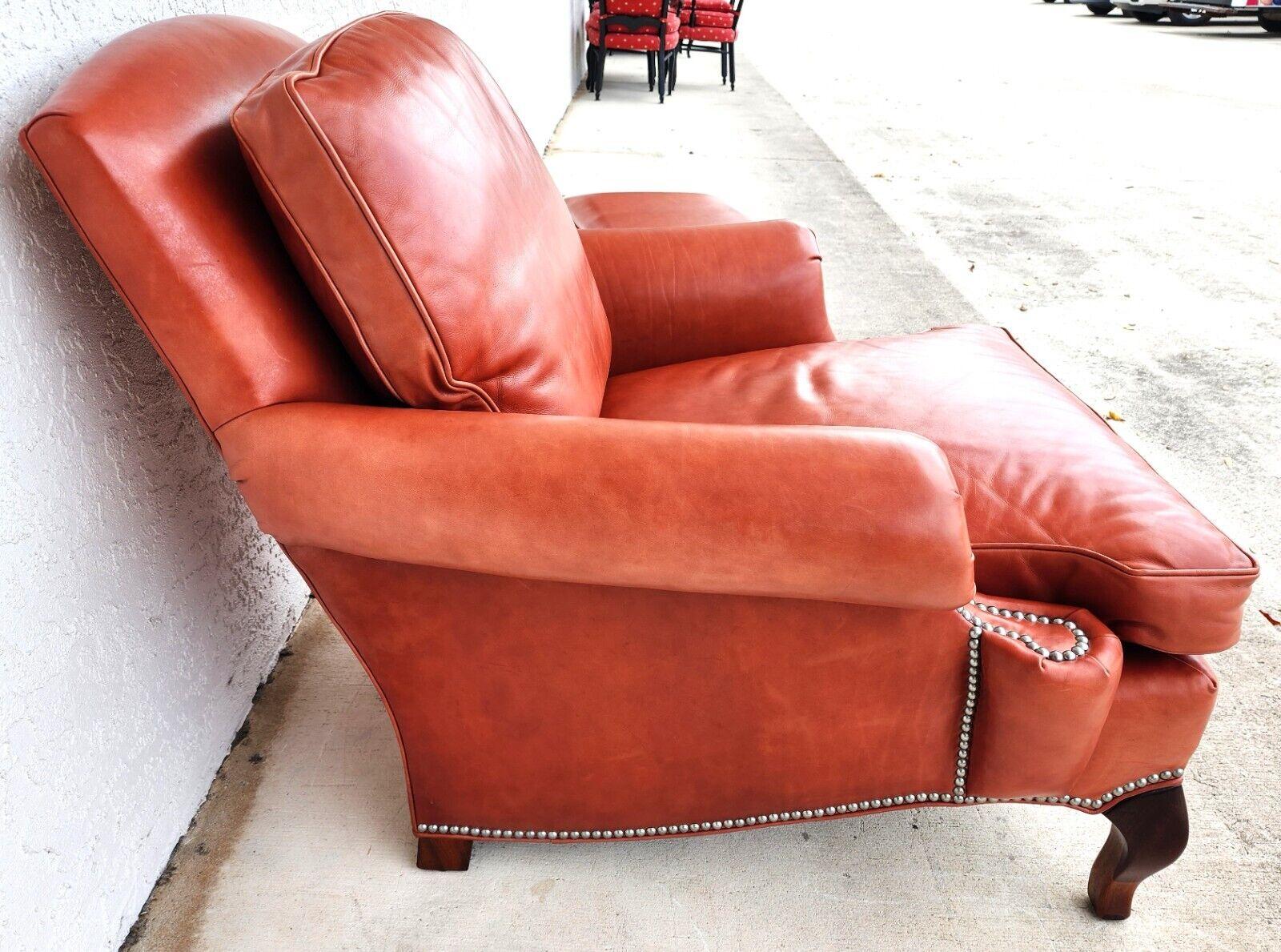 Leather Lounge Chair & Ottoman by HICKORY CHAIR For Sale 2