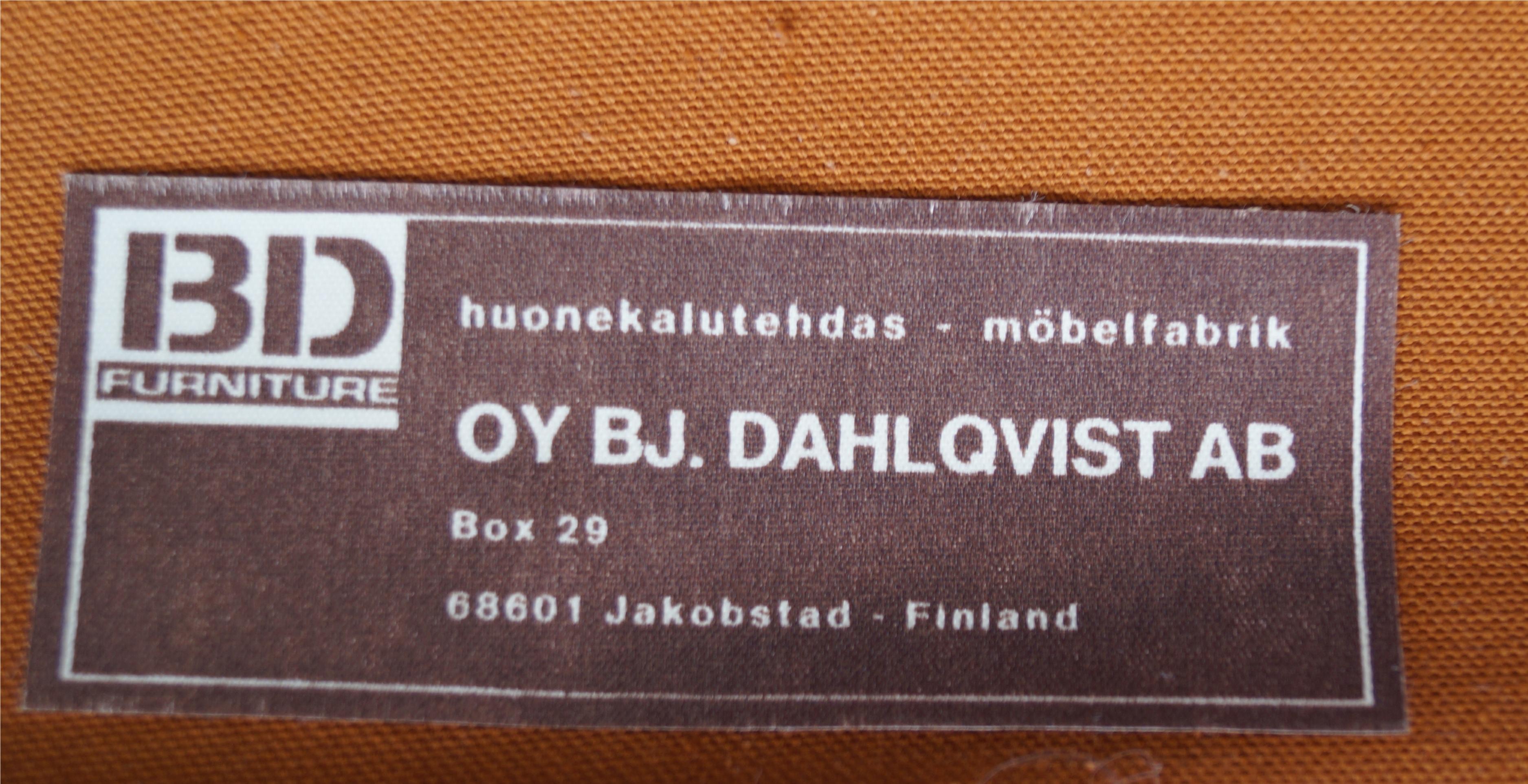Scandinavian Modern Leather Lounge Chair & Ottoman Set Mid-Century Modern OY BJ Dahlqvist AB Finland For Sale
