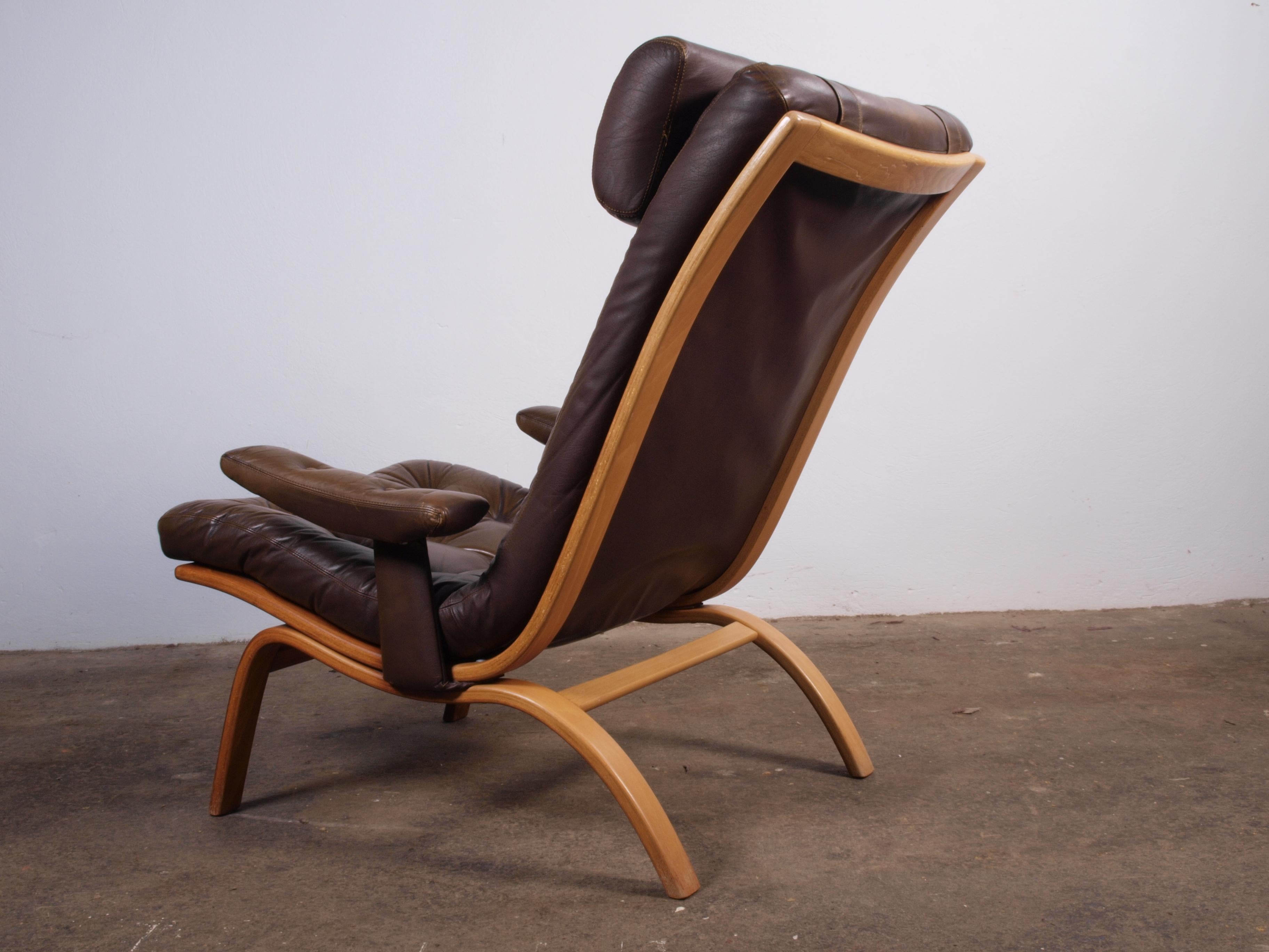 Leather Lounge Chair with ottoman from Gote Møbler 6
