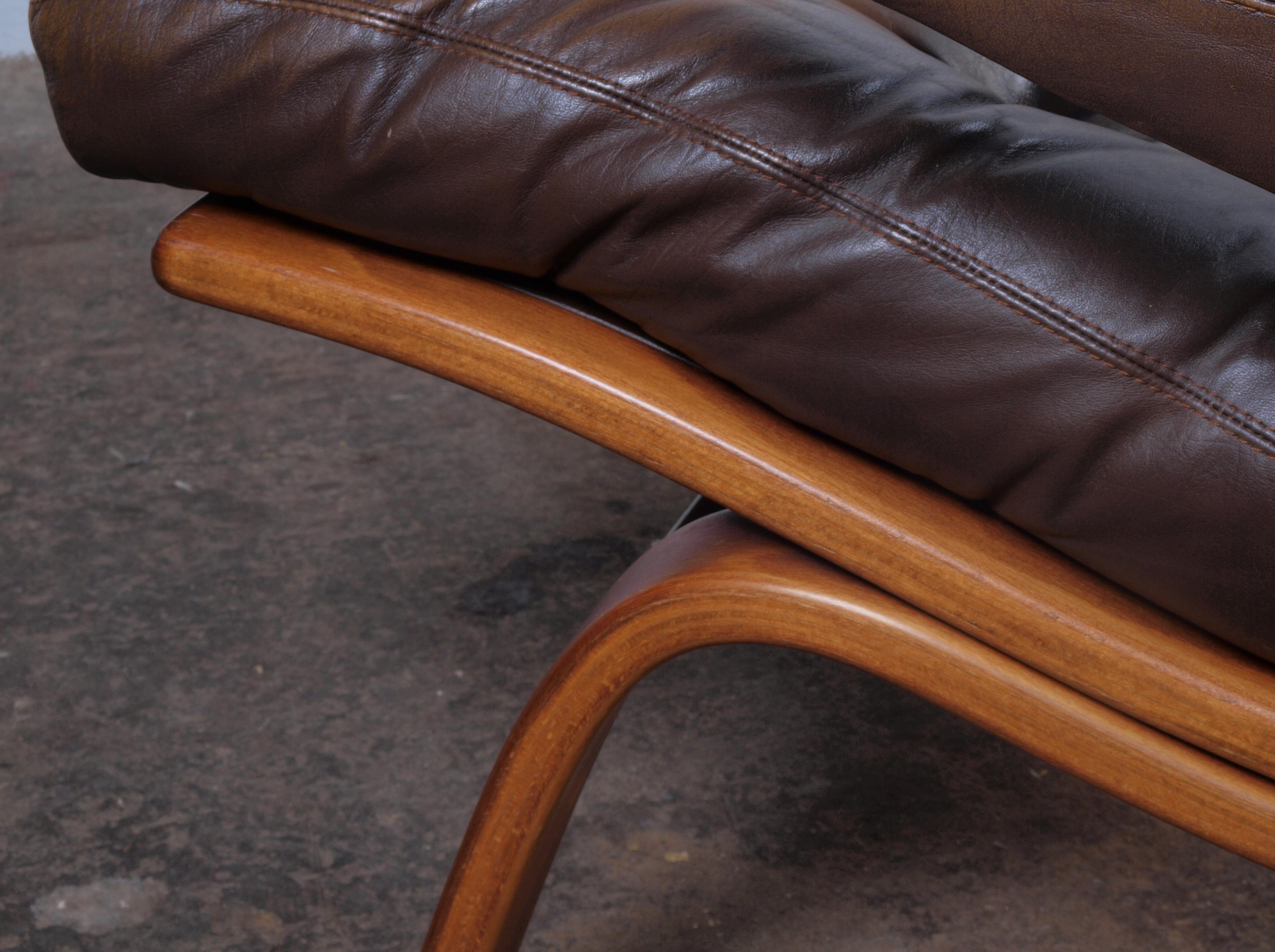 Leather Lounge Chair with ottoman from Gote Møbler 7