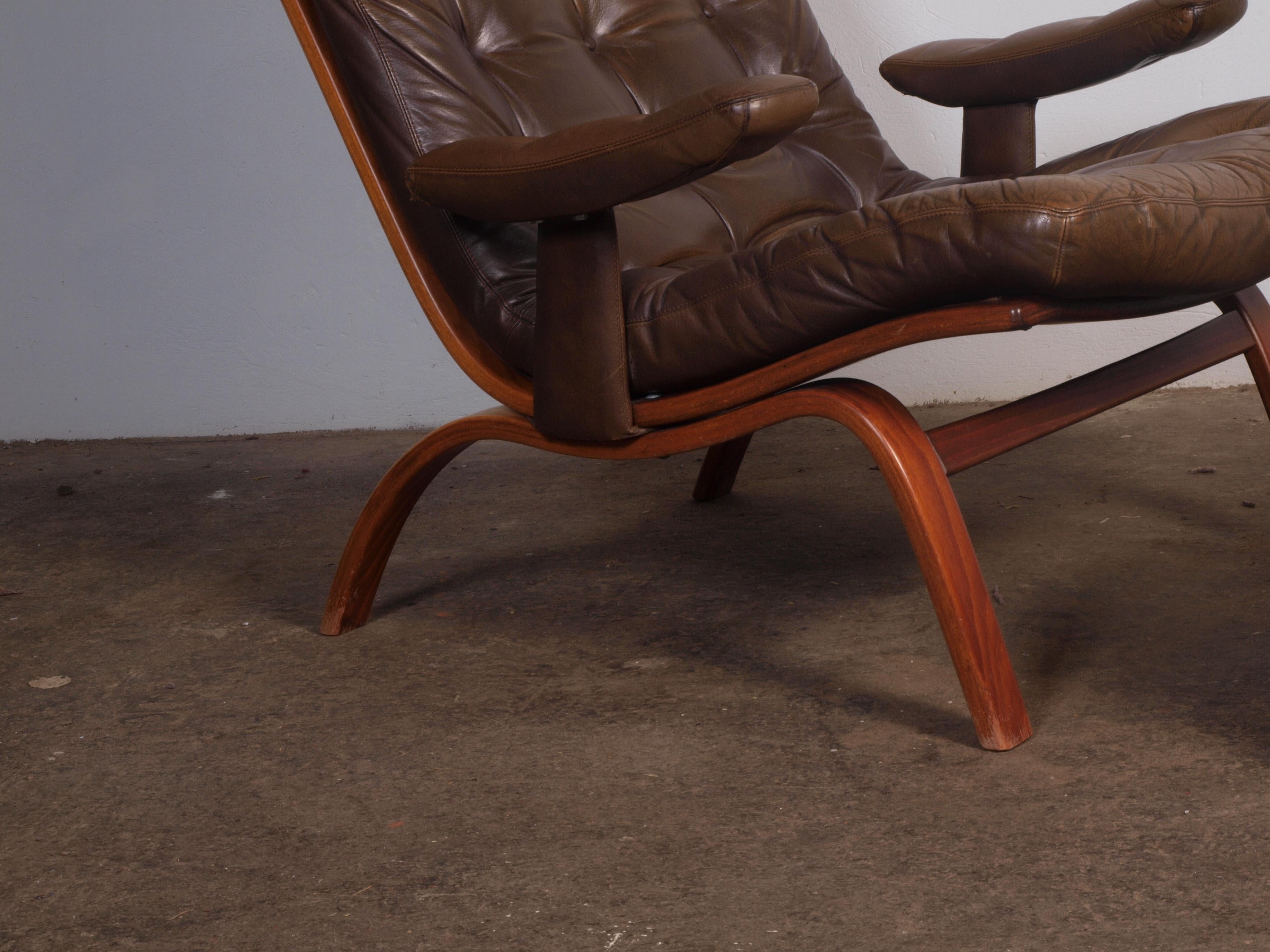 Leather Lounge Chair with ottoman from Gote Møbler 12