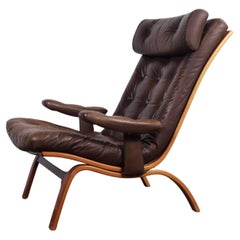 Leather Lounge Chair with ottoman from Gote Møbler