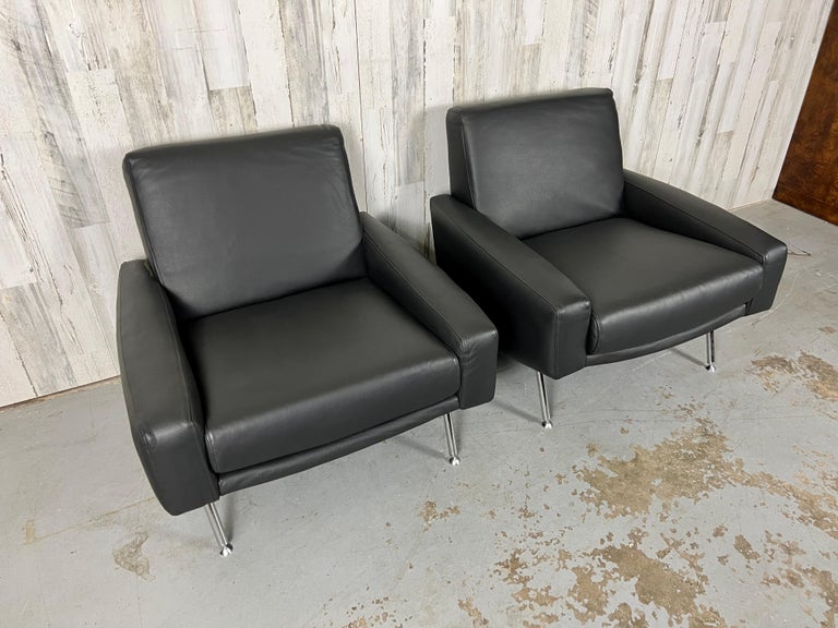 Leather Lounge Chairs by Airborne For Sale 4