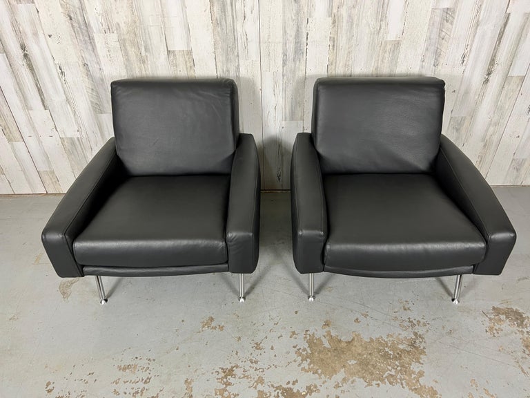 Leather Lounge Chairs by Airborne For Sale 3