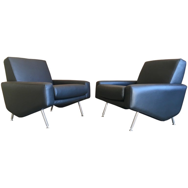 Leather Lounge Chairs by Airborne For Sale at 1stDibs