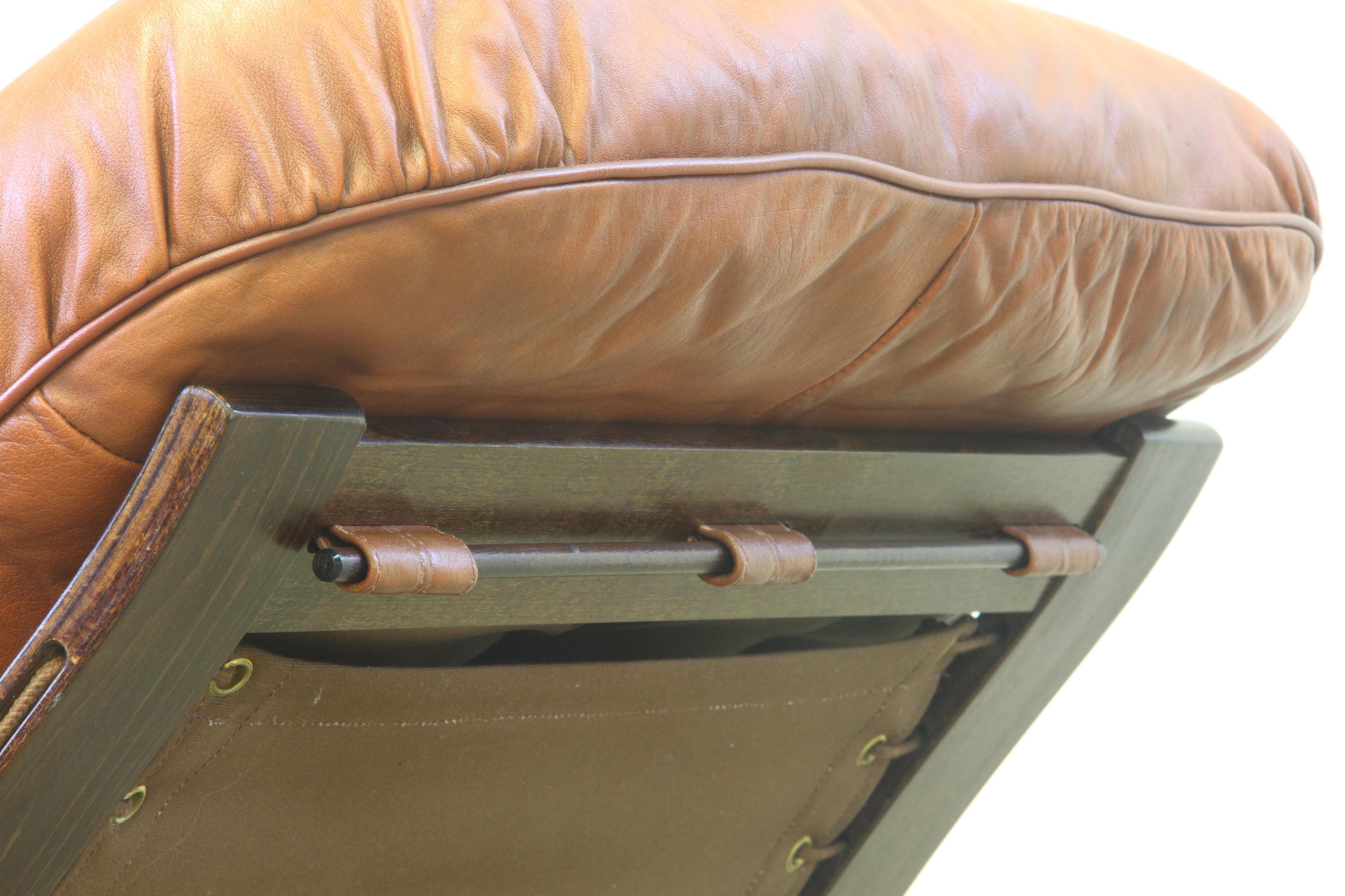 Leather Lounge Chairs by Elsa Solheim & Nordahl Solheim for Rybo Rykken For Sale 4