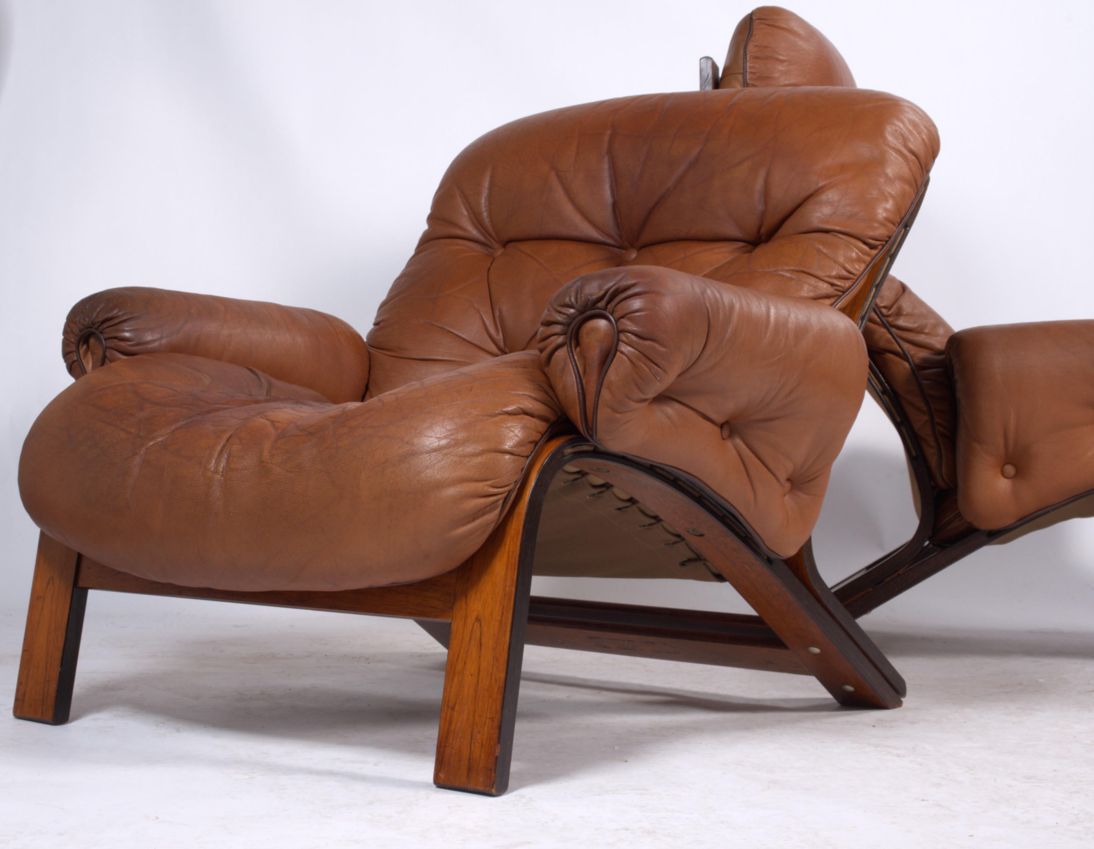 Leather Lounge Chairs by Elsa Solheim & Nordahl Solheim for Rybo Rykken 2