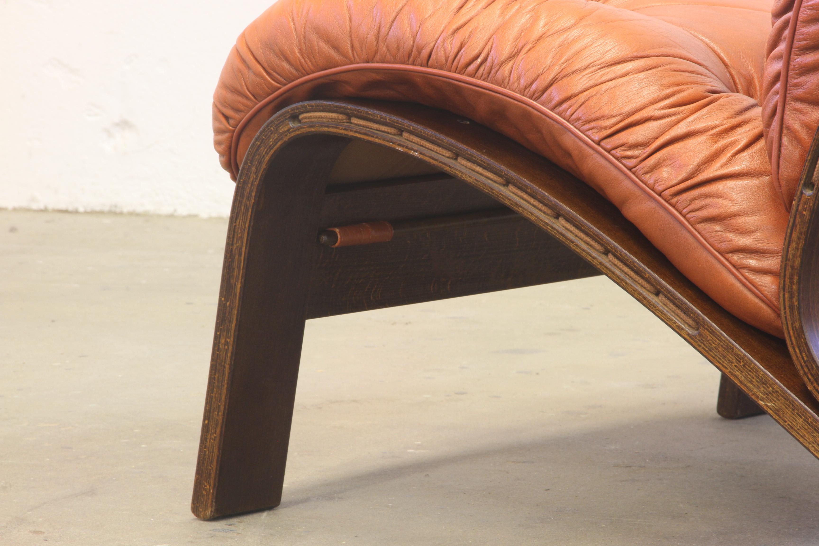 Leather Lounge Chairs by Elsa Solheim & Nordahl Solheim for Rybo Rykken For Sale 6