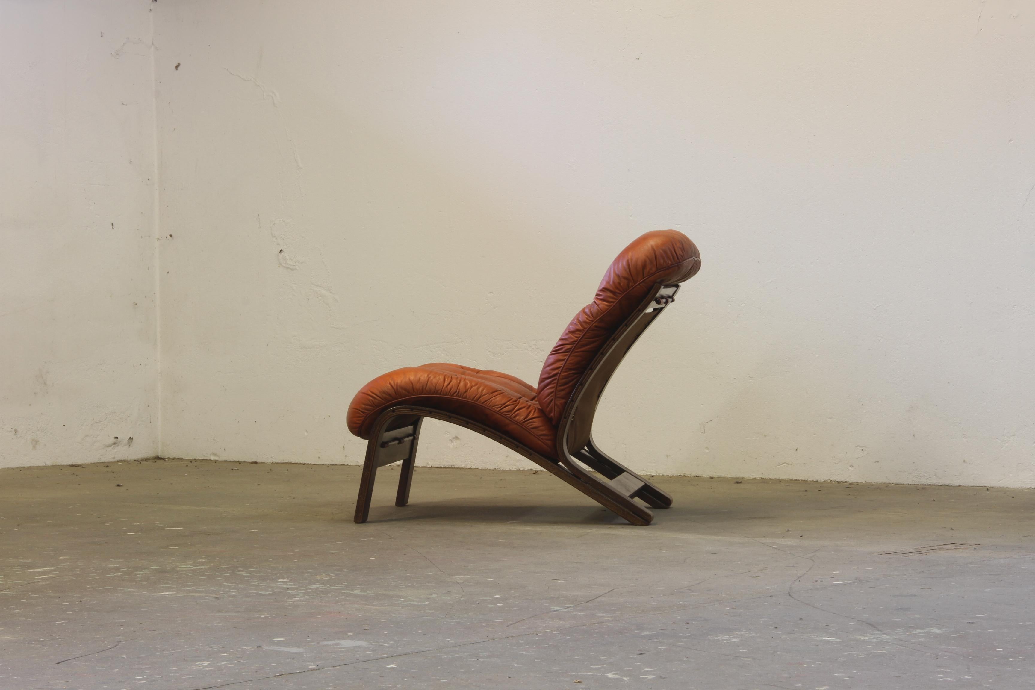 Leather Lounge Chairs by Elsa Solheim & Nordahl Solheim for Rybo Rykken For Sale 10