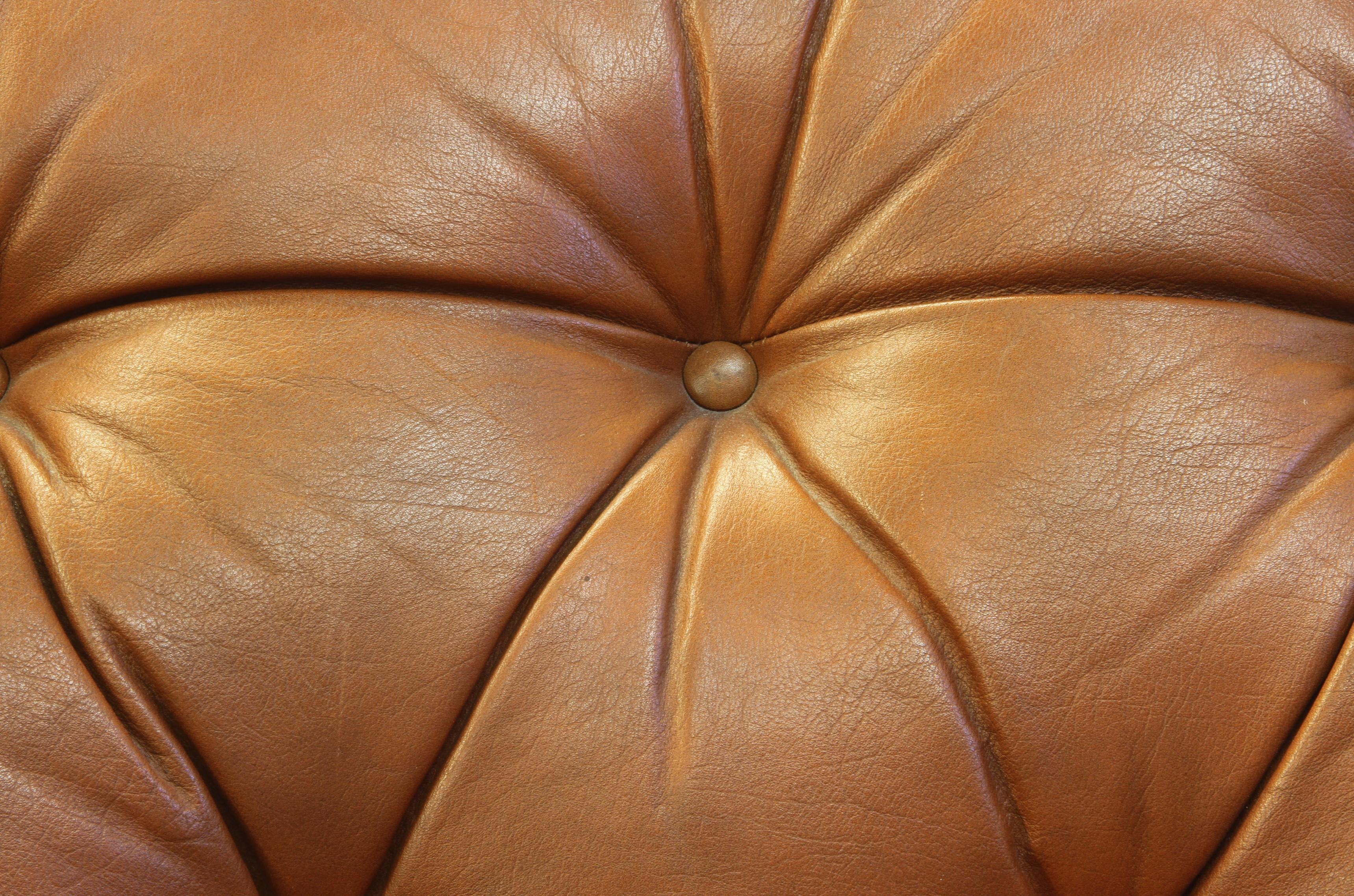 Leather Lounge Chairs by Elsa Solheim & Nordahl Solheim for Rybo Rykken For Sale 13