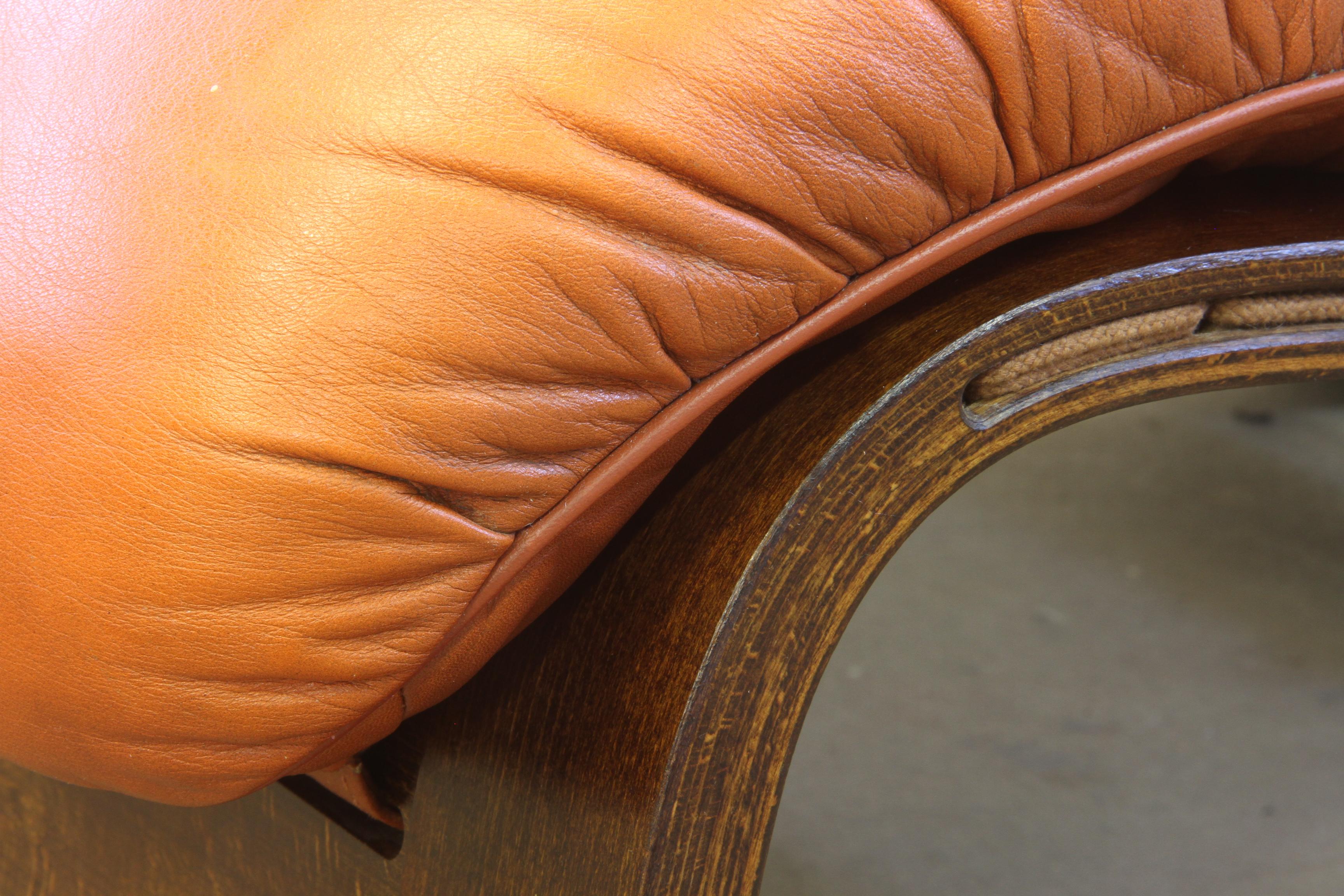 Leather Lounge Chairs by Elsa Solheim & Nordahl Solheim for Rybo Rykken For Sale 3