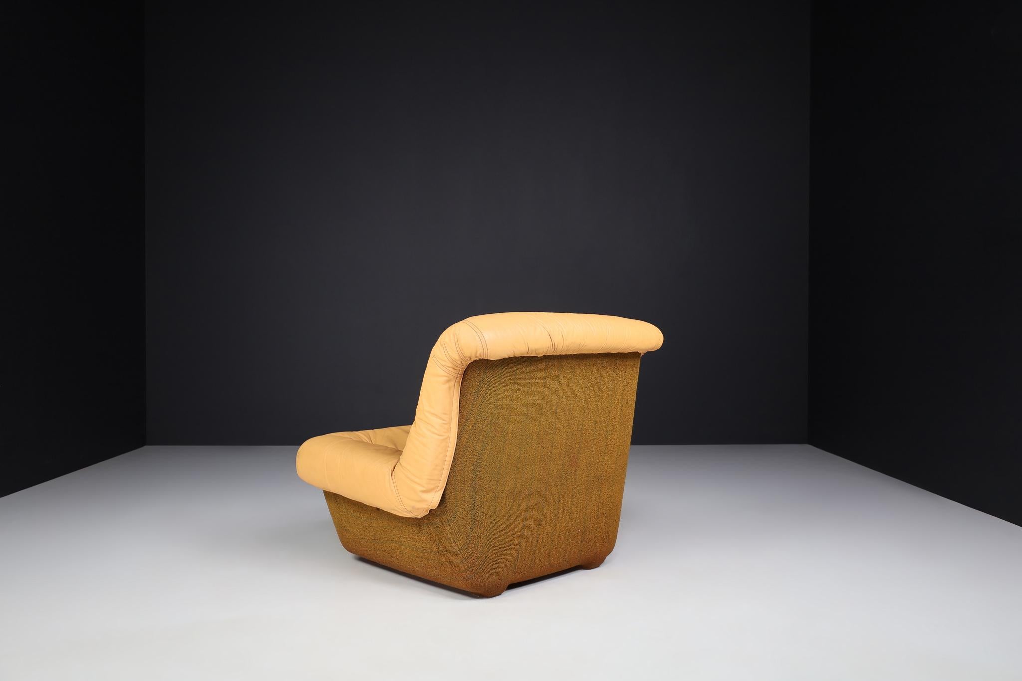 Late 20th Century Leather Lounge Chairs by Lev & Lev, Italy, 1970s