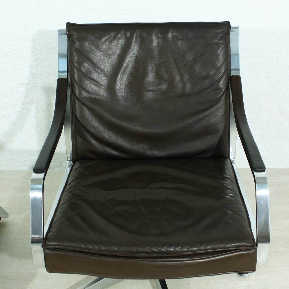 Leather Lounge Chairs by Rudolf Bernd Glatzel for Walter Knoll, 1970s Set of Two 3
