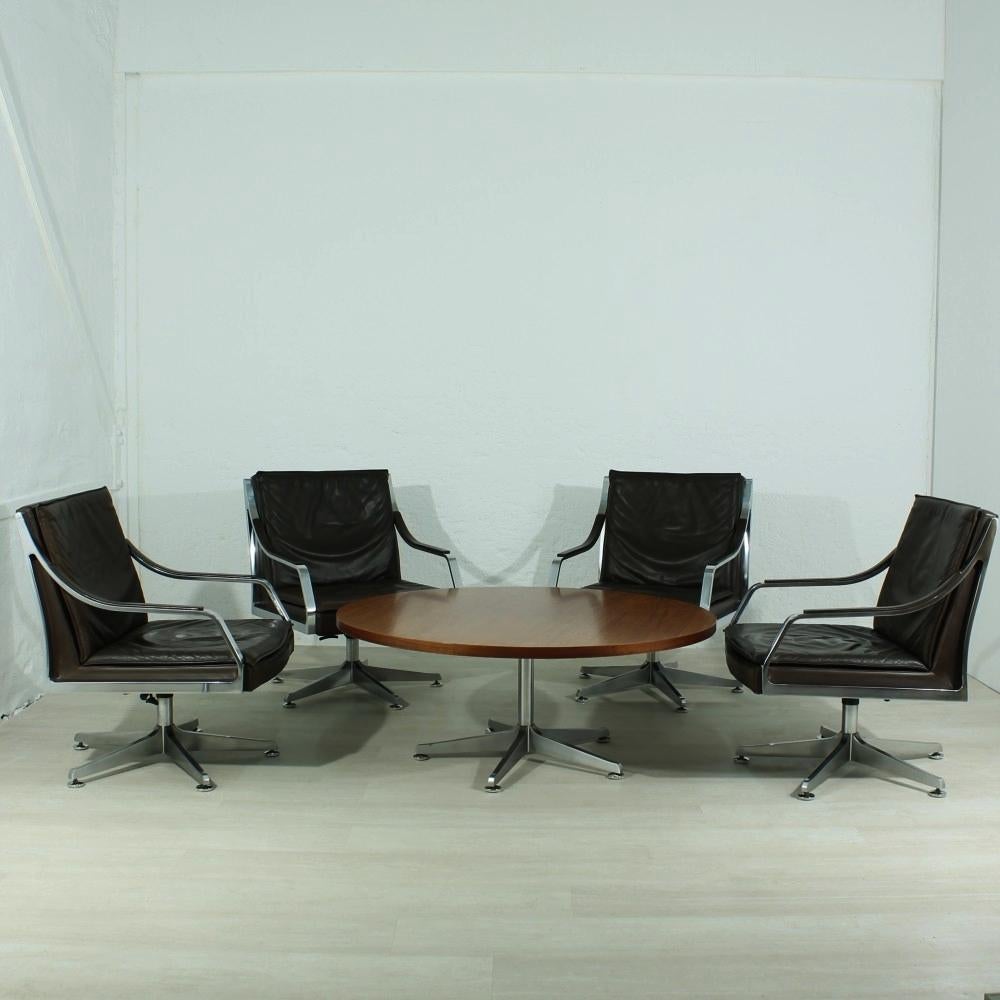Leather Lounge Chairs by Rudolf Bernd Glatzel for Walter Knoll, 1970s Set of Two 7