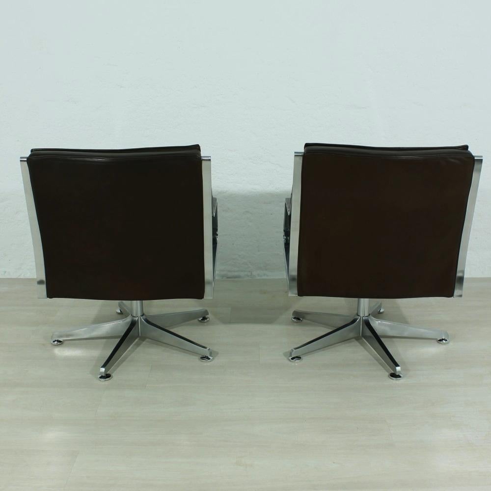 German Leather Lounge Chairs by Rudolf Bernd Glatzel for Walter Knoll, 1970s Set of Two