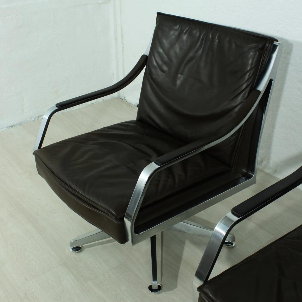 Leather Lounge Chairs by Rudolf Bernd Glatzel for Walter Knoll, 1970s Set of Two In Good Condition In Freiburg, DE
