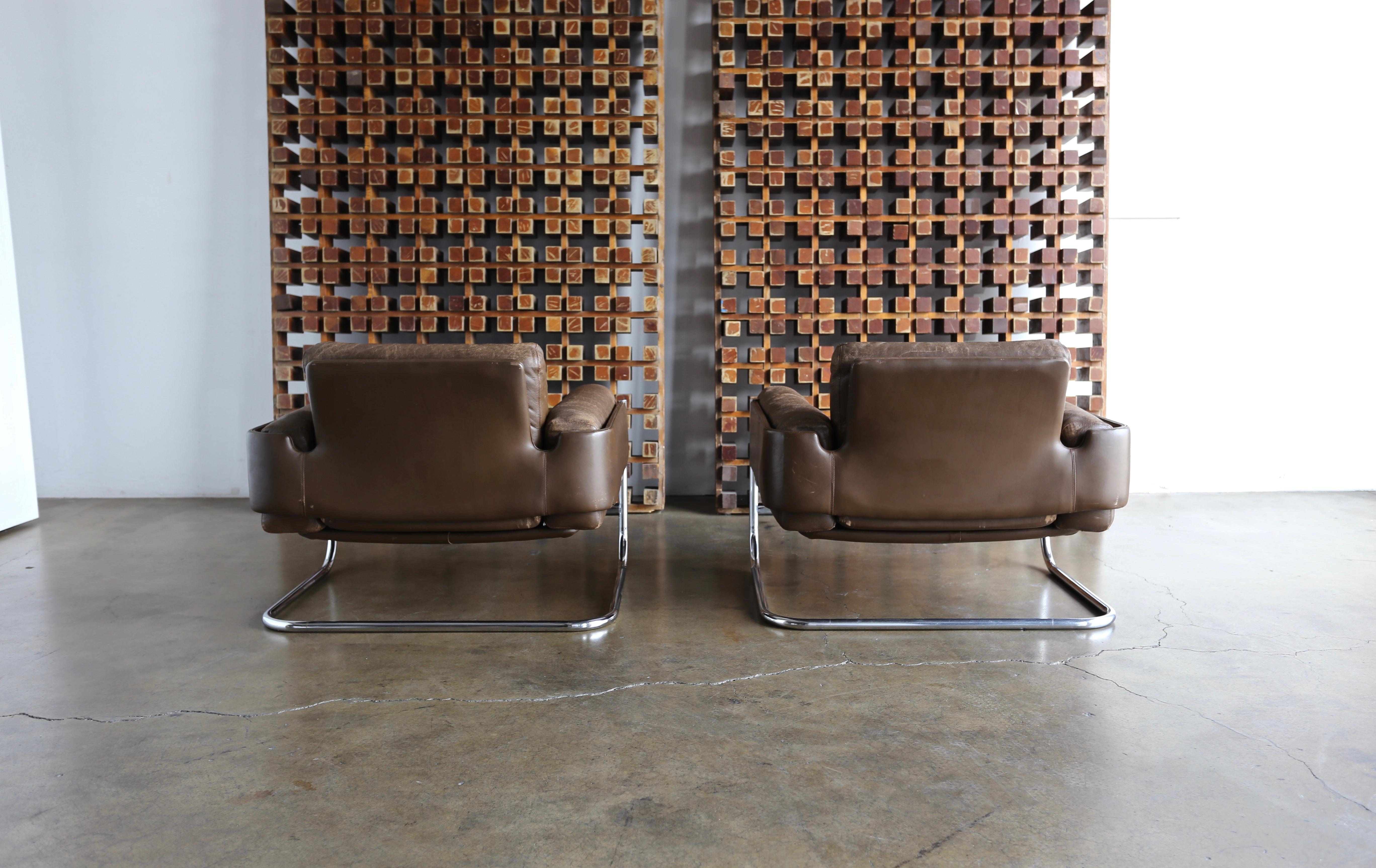 Leather Lounge Chairs by Sven Ivar Dysthe for Dokka Mobler Norway 6