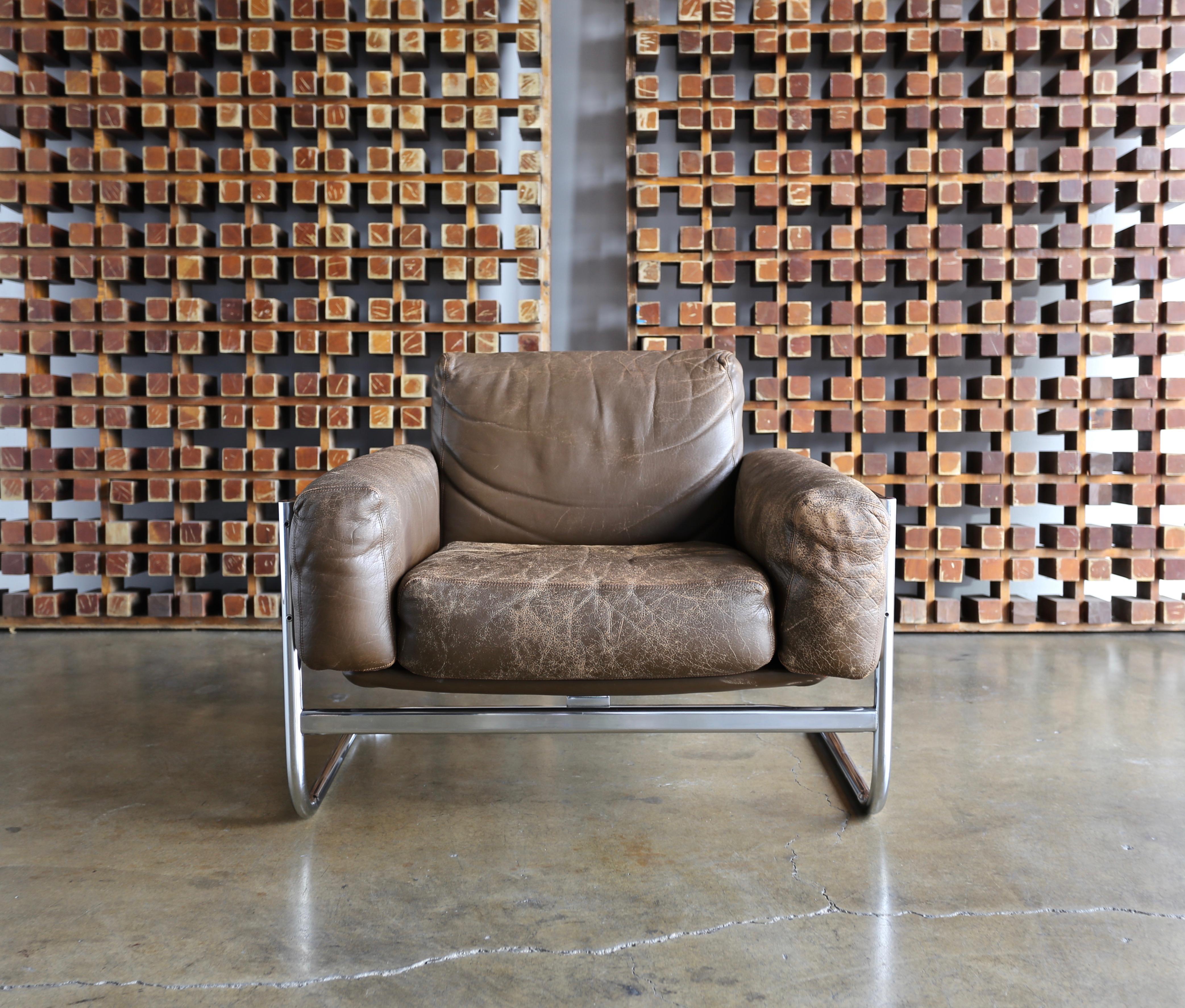 Leather Lounge Chairs by Sven Ivar Dysthe for Dokka Mobler Norway 1