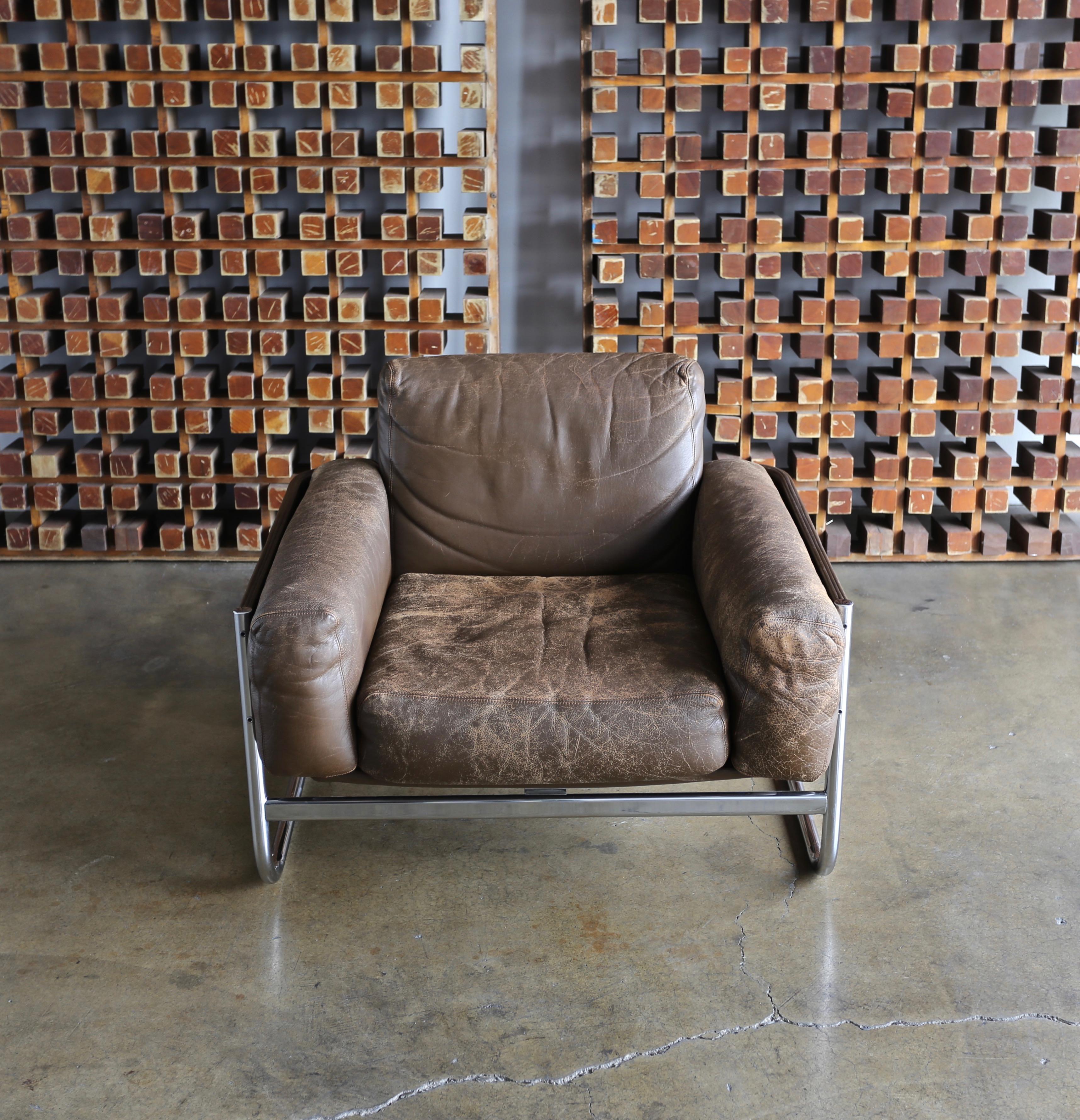 Leather Lounge Chairs by Sven Ivar Dysthe for Dokka Mobler Norway 2
