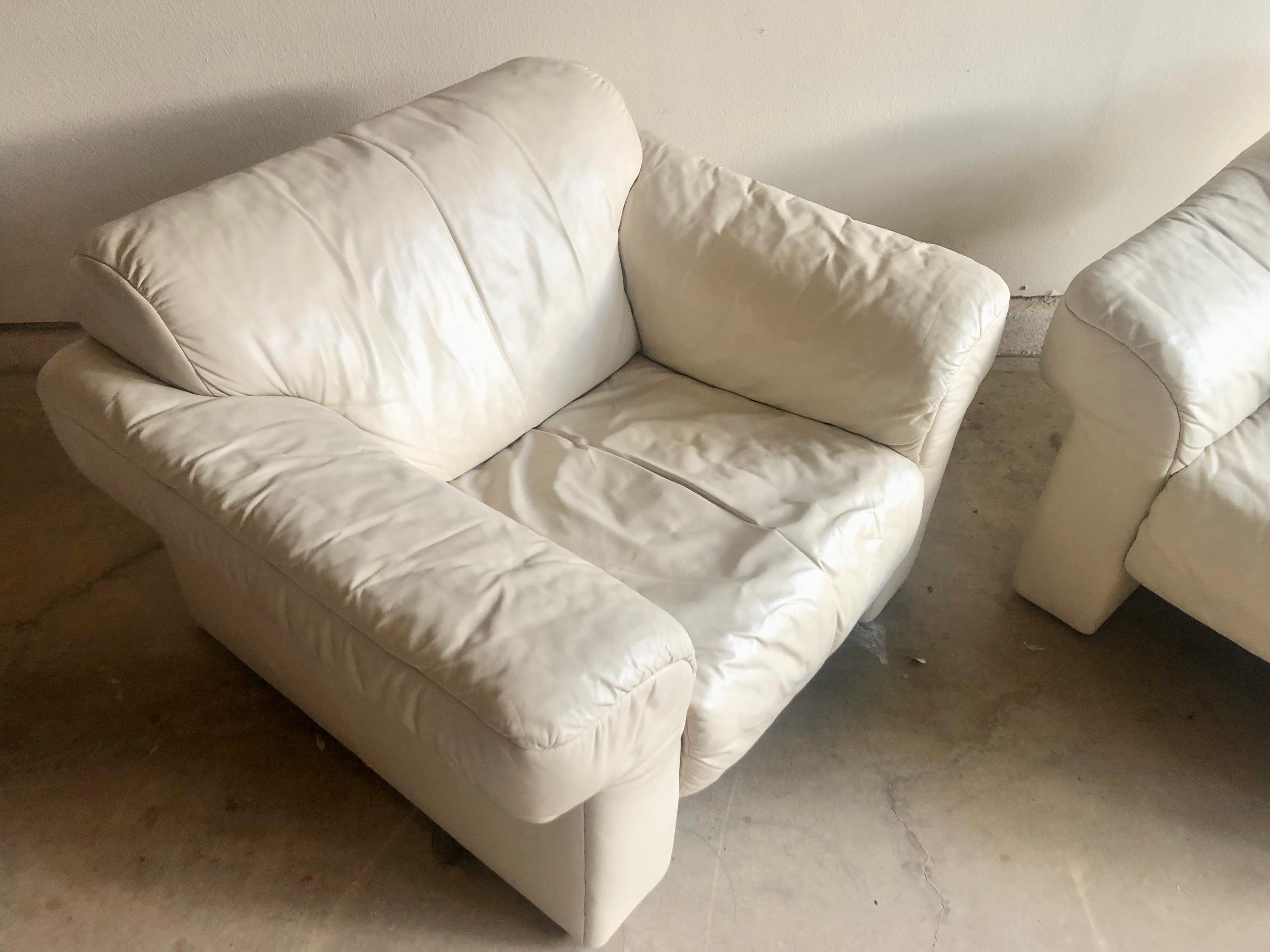 Leather Lounge Chairs by WK Möbel For Sale 3