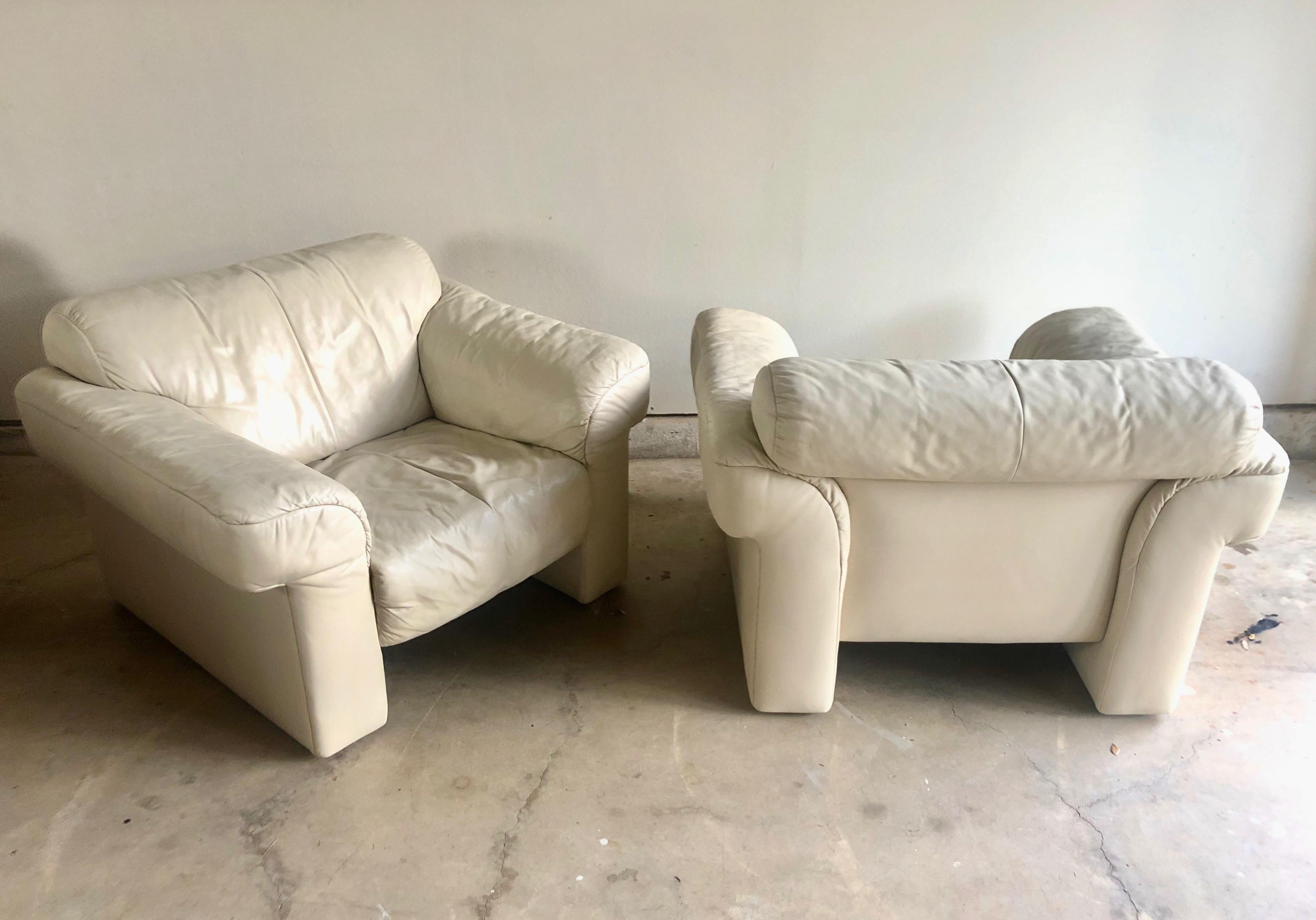 Leather Lounge Chairs by WK Möbel For Sale 4