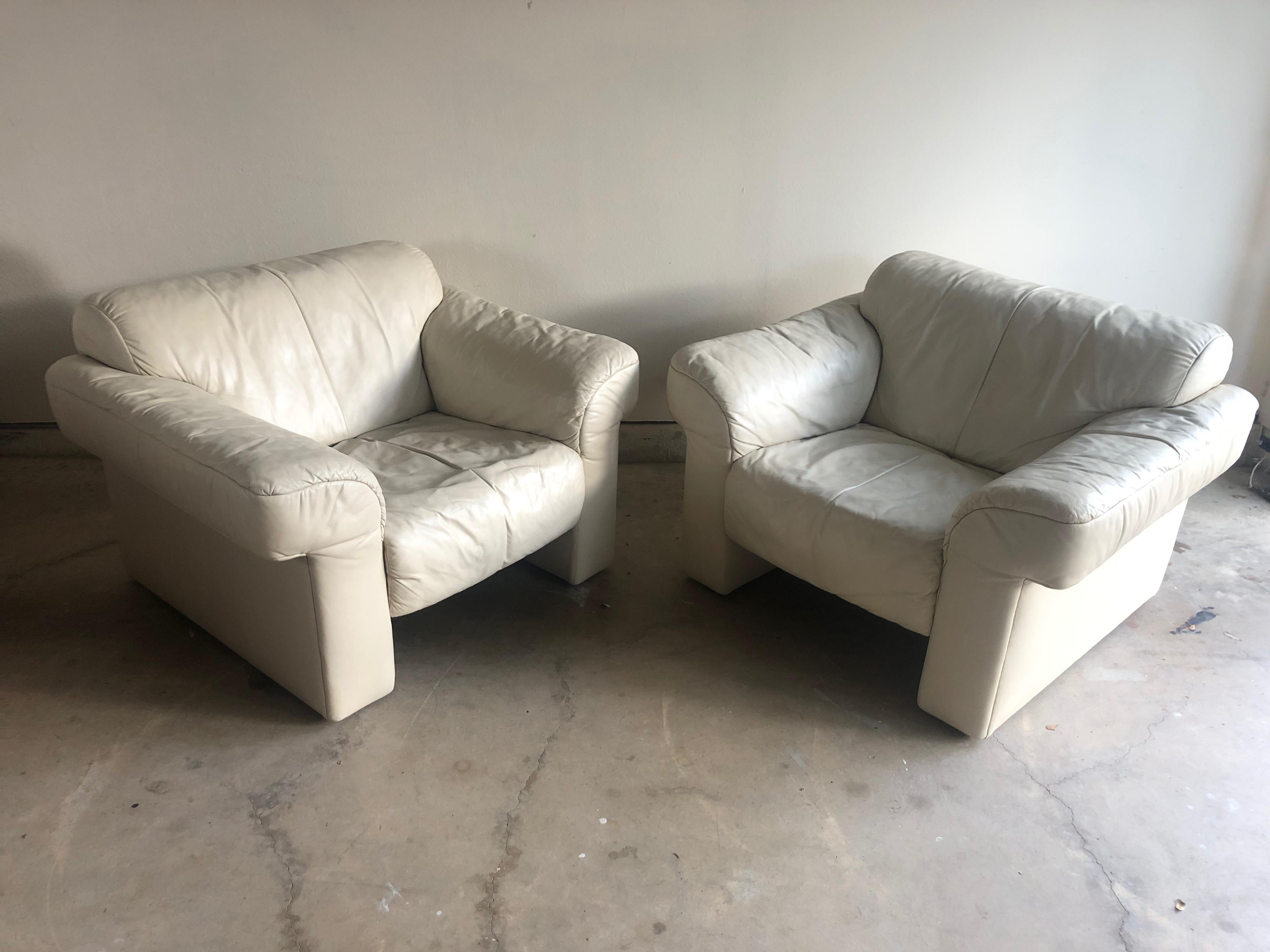 Leather Lounge Chairs by WK Möbel For Sale 5