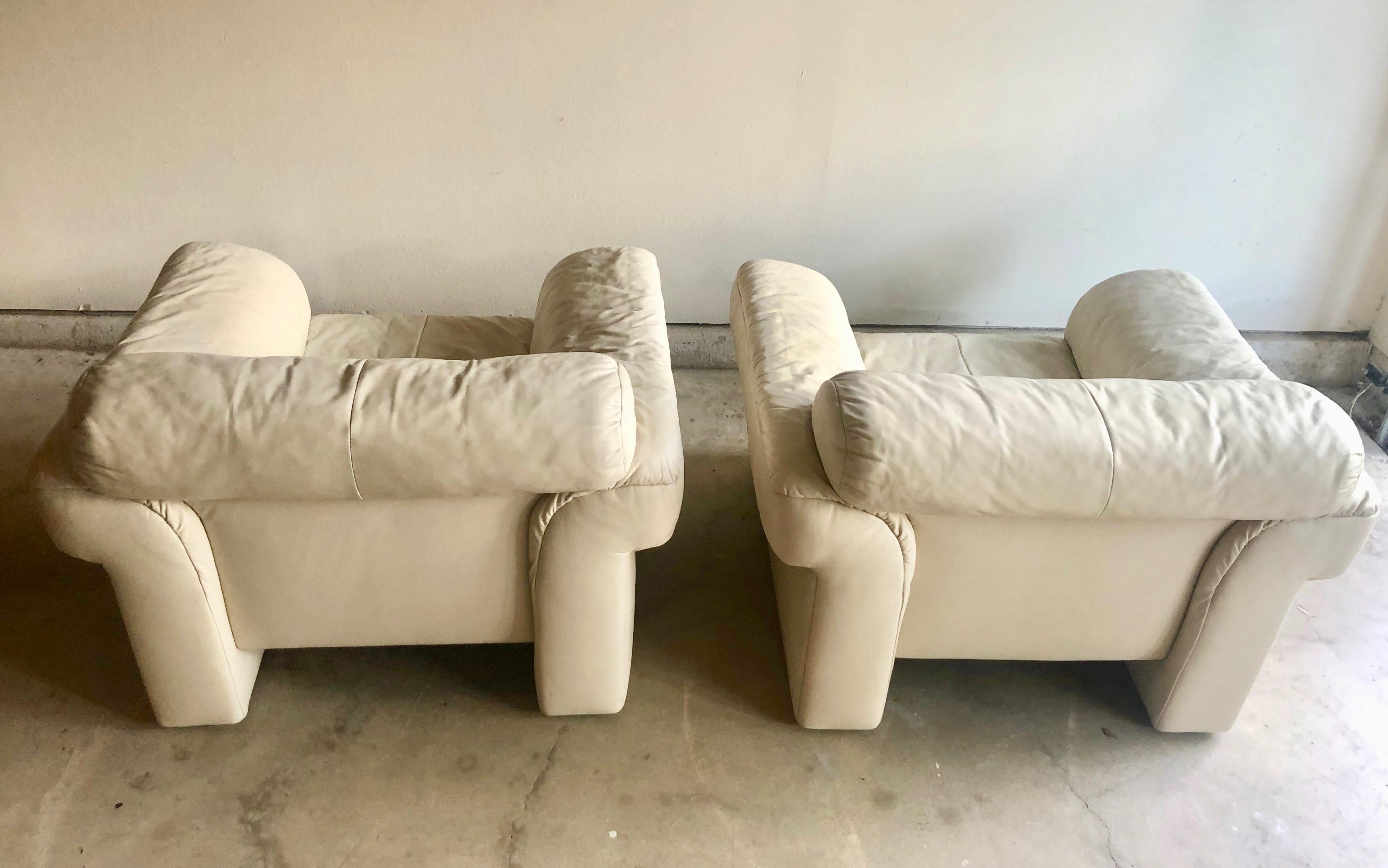 Modern Leather Lounge Chairs by WK Möbel For Sale