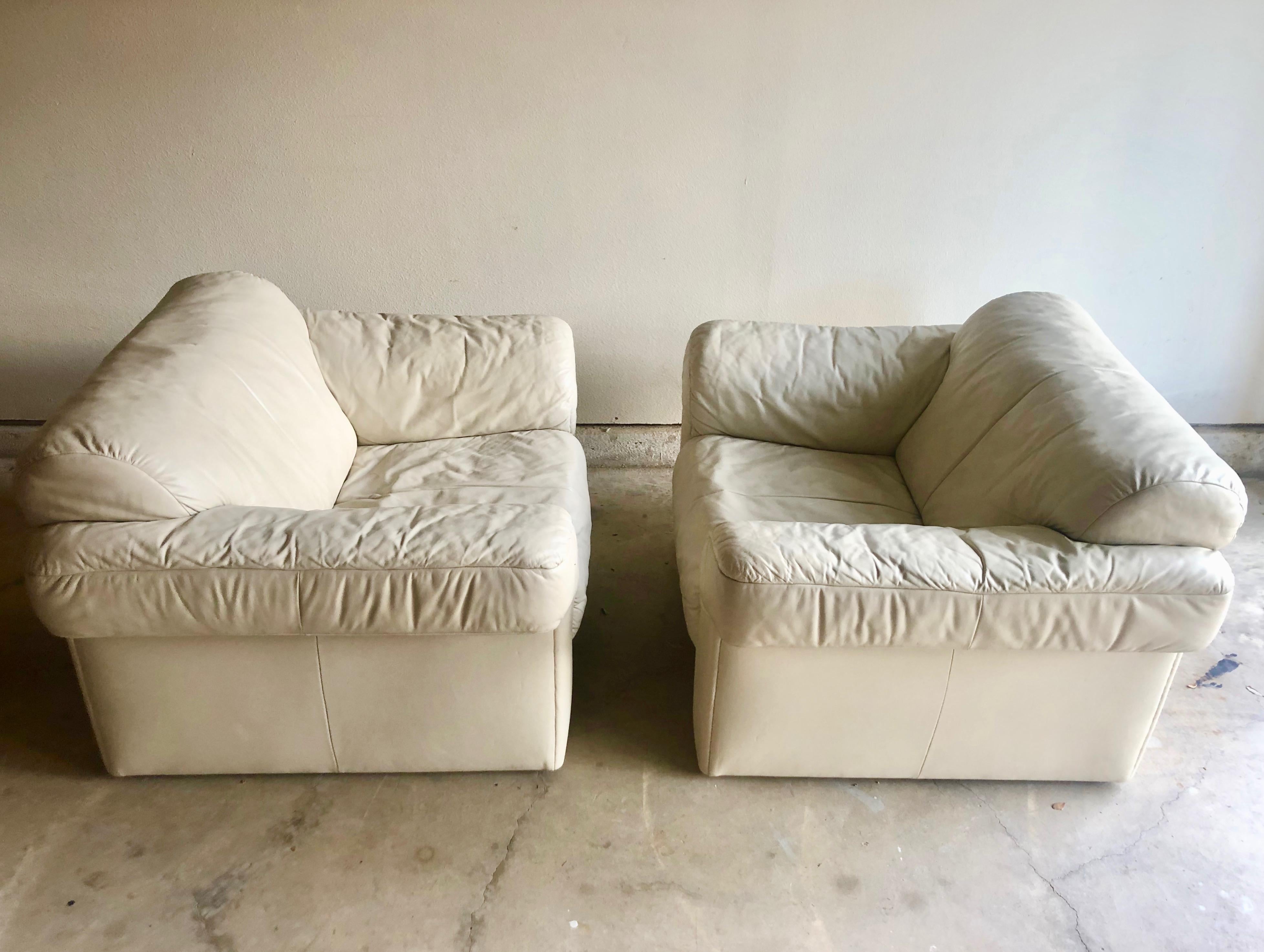 Leather Lounge Chairs by WK Möbel For Sale 1