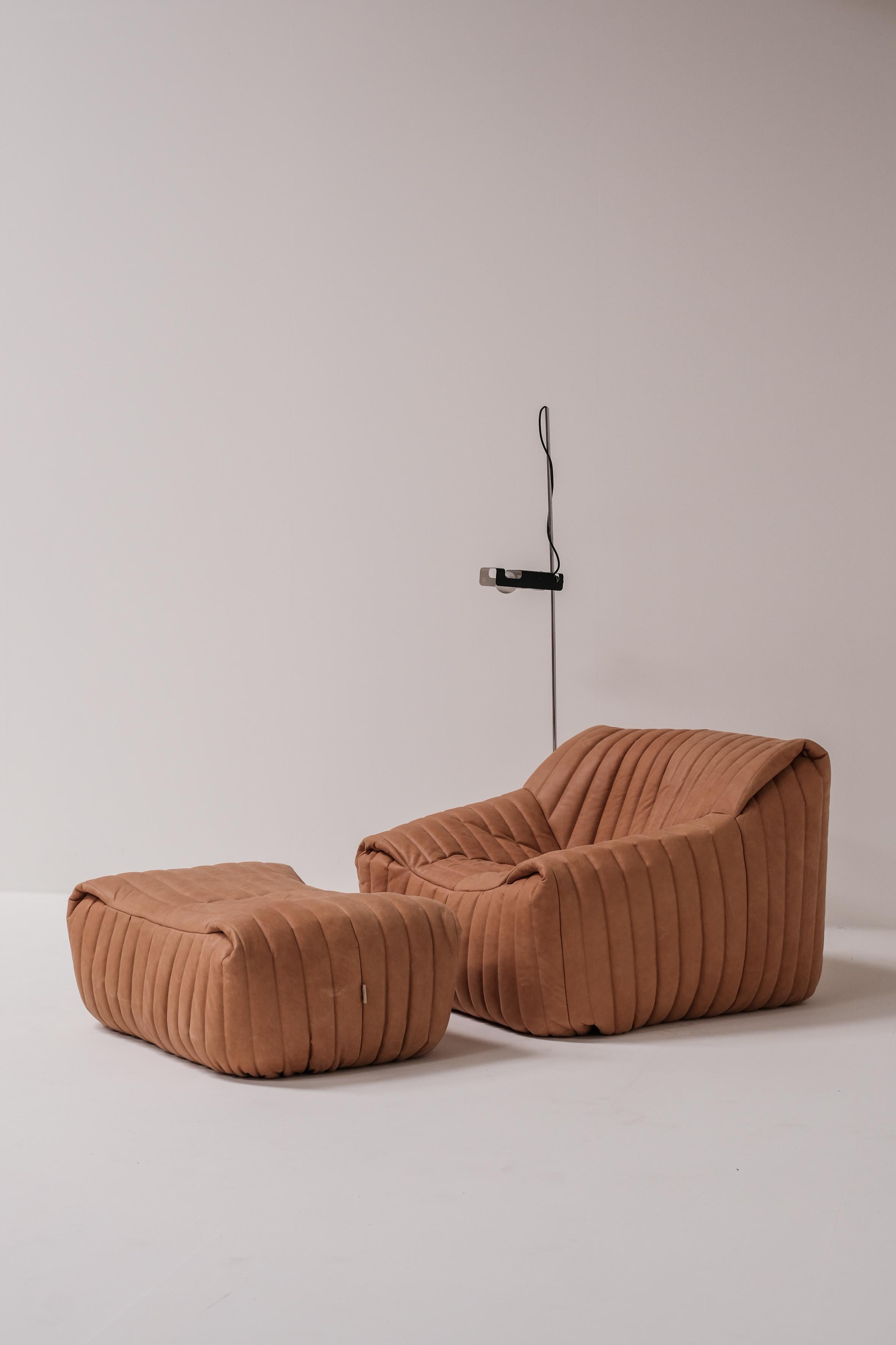 Leather lounge set 'sandra' by Annie Hieronimus for Cinna 5