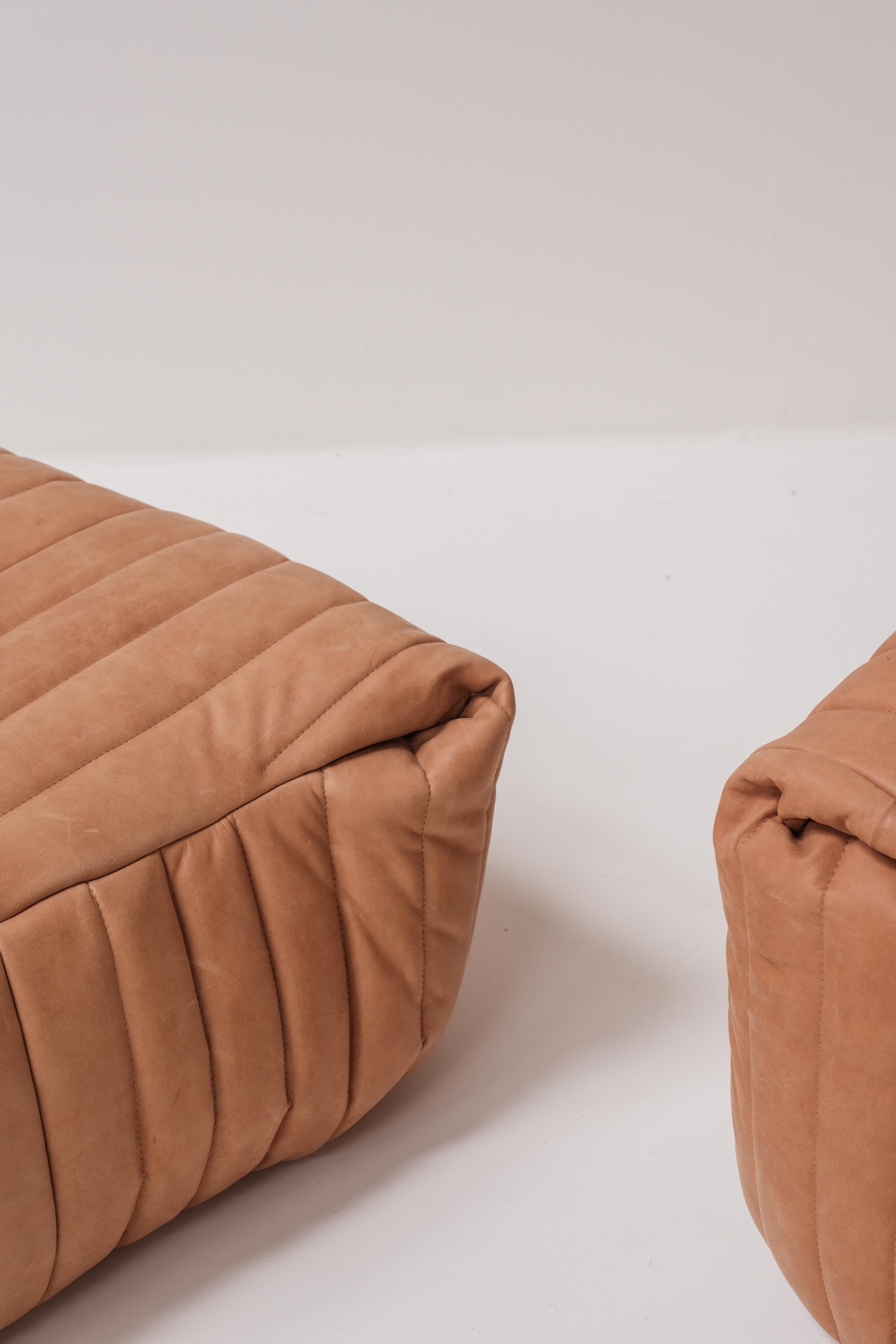 20th Century Leather lounge set 'sandra' by Annie Hieronimus for Cinna