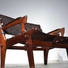 Leather Loveseat by Angel Pazmino for Muebles De Estilo, circa 1960 Ecuador