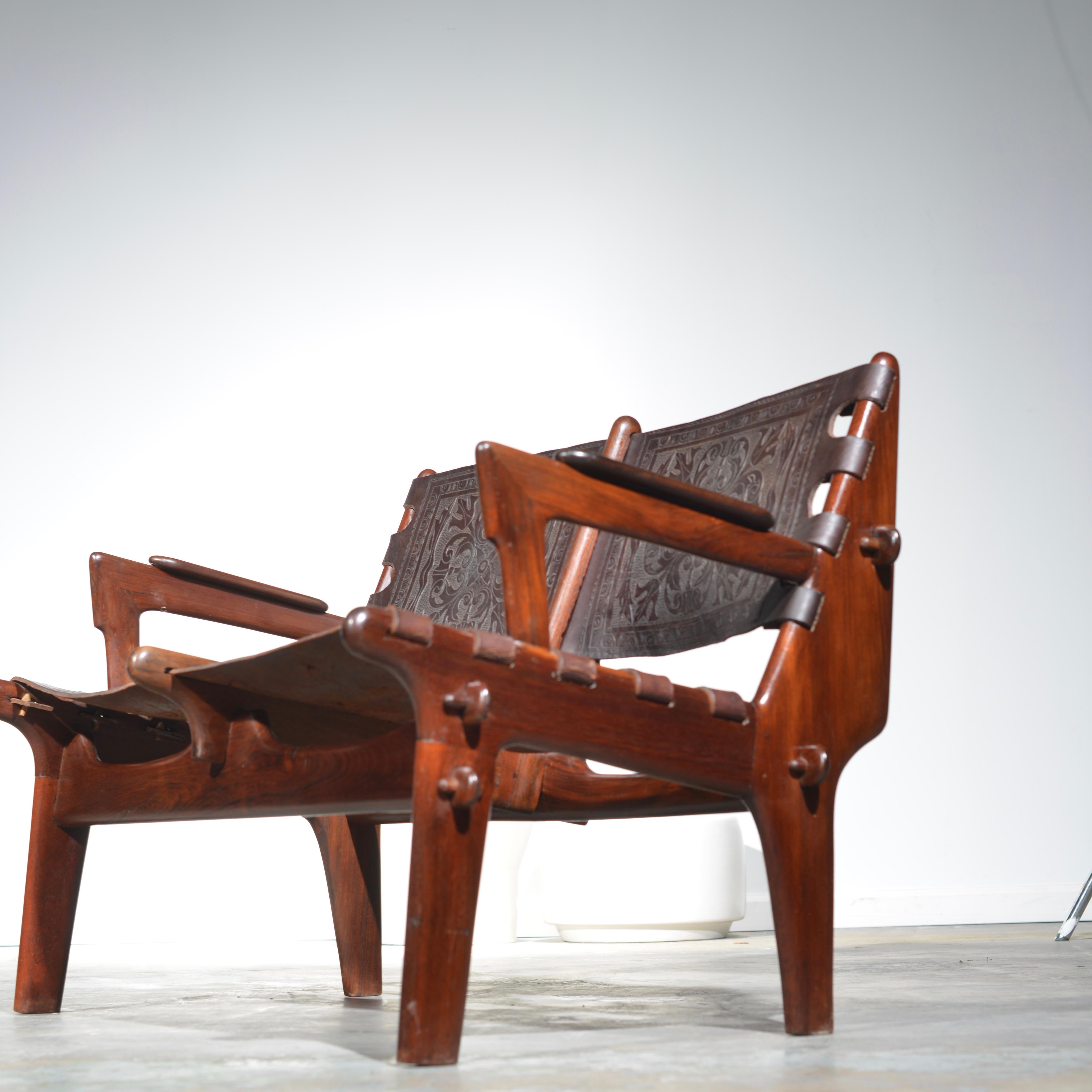 Organic Modern Leather Loveseat by Angel Pazmino for Muebles De Estilo circa 1960 Ecuador