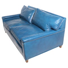 Leather Loveseat Sofa by Erwin Lambeth for John Stuart