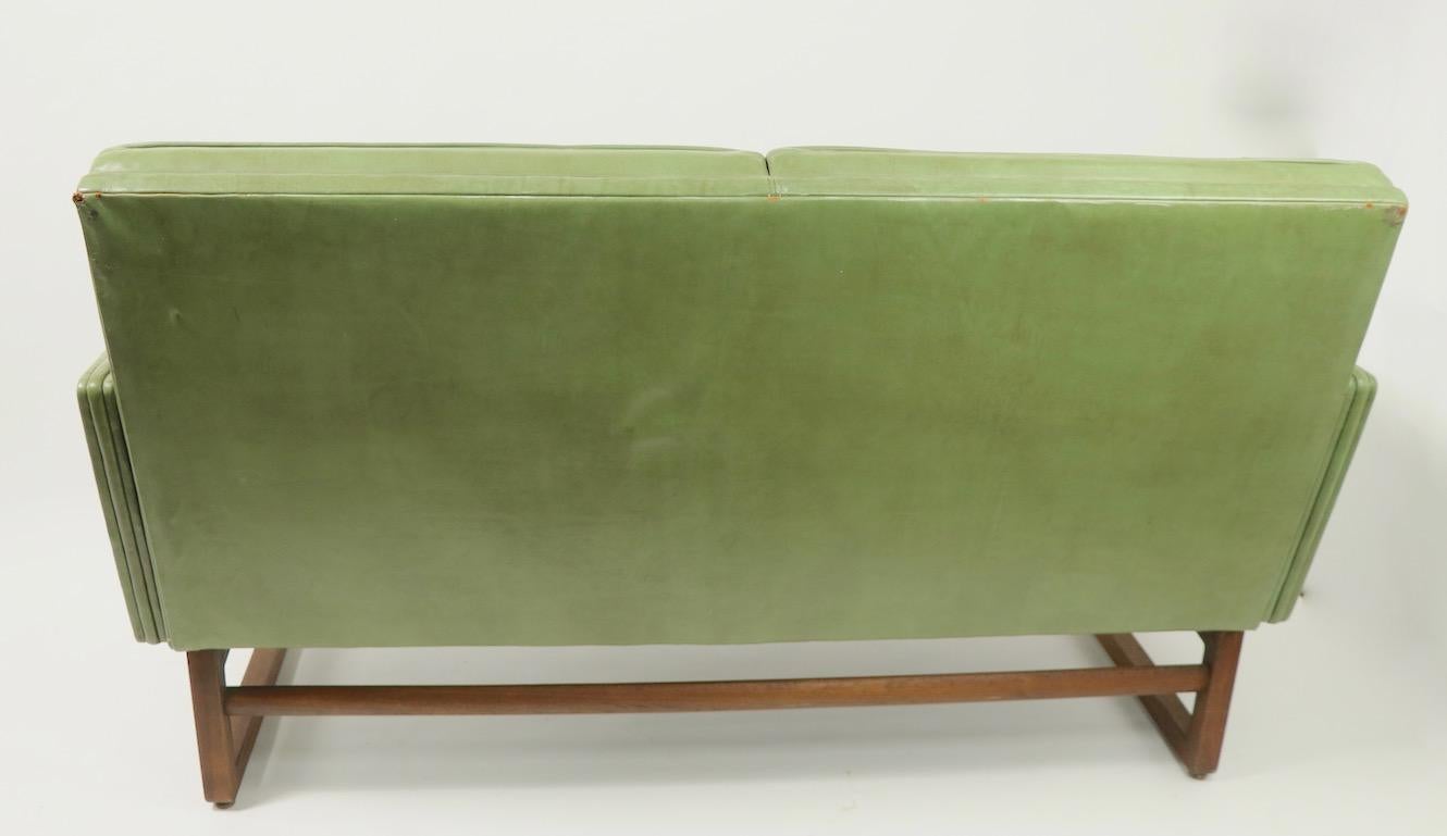 Leather Loveseat Sofa by Gunlocke 9