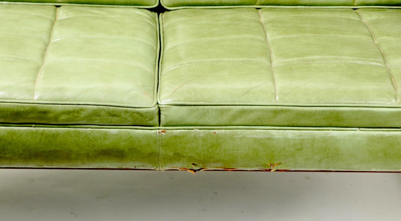 Art Deco Leather Loveseat Sofa by Gunlocke