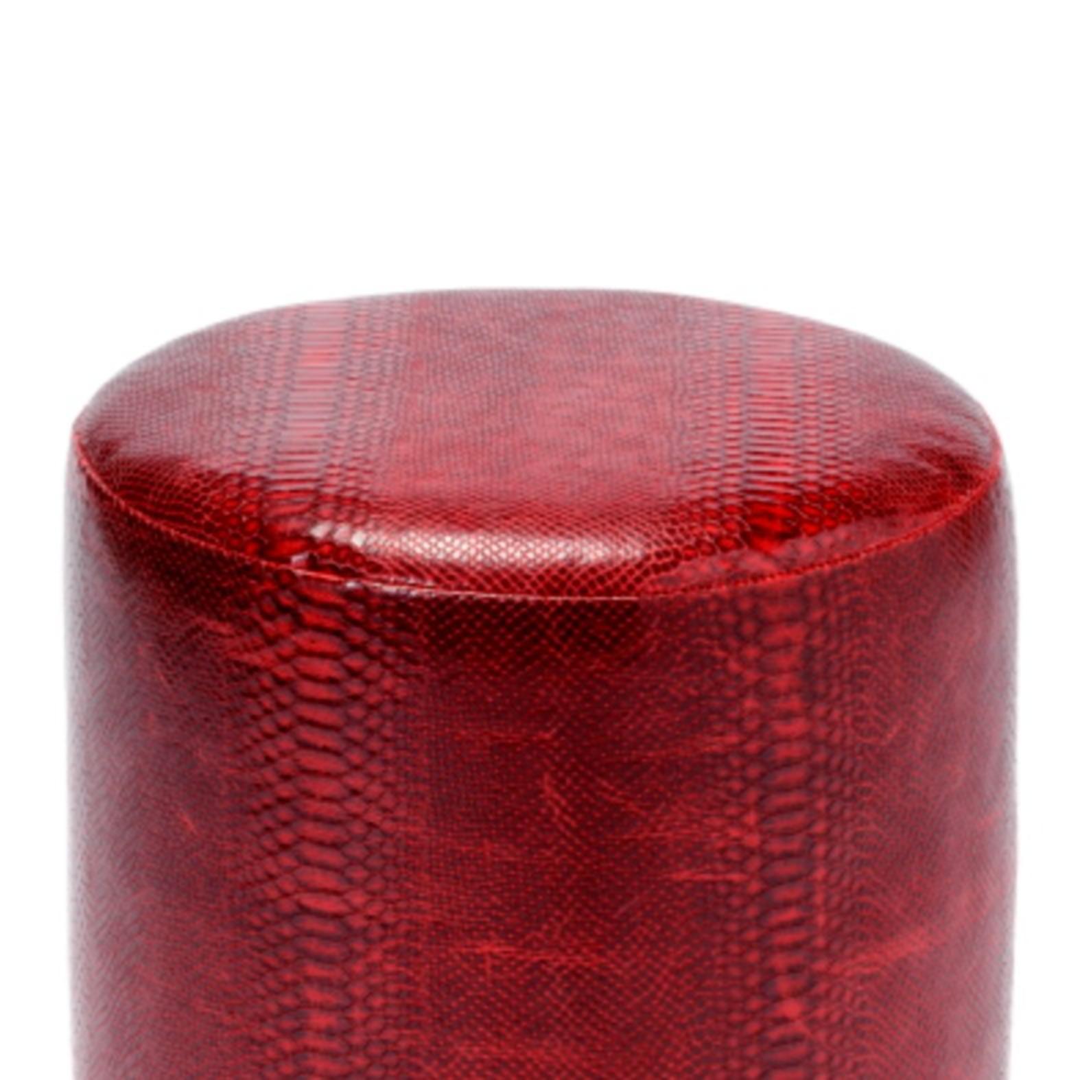 Post-Modern Leather Lune C Stool by DUISTT For Sale