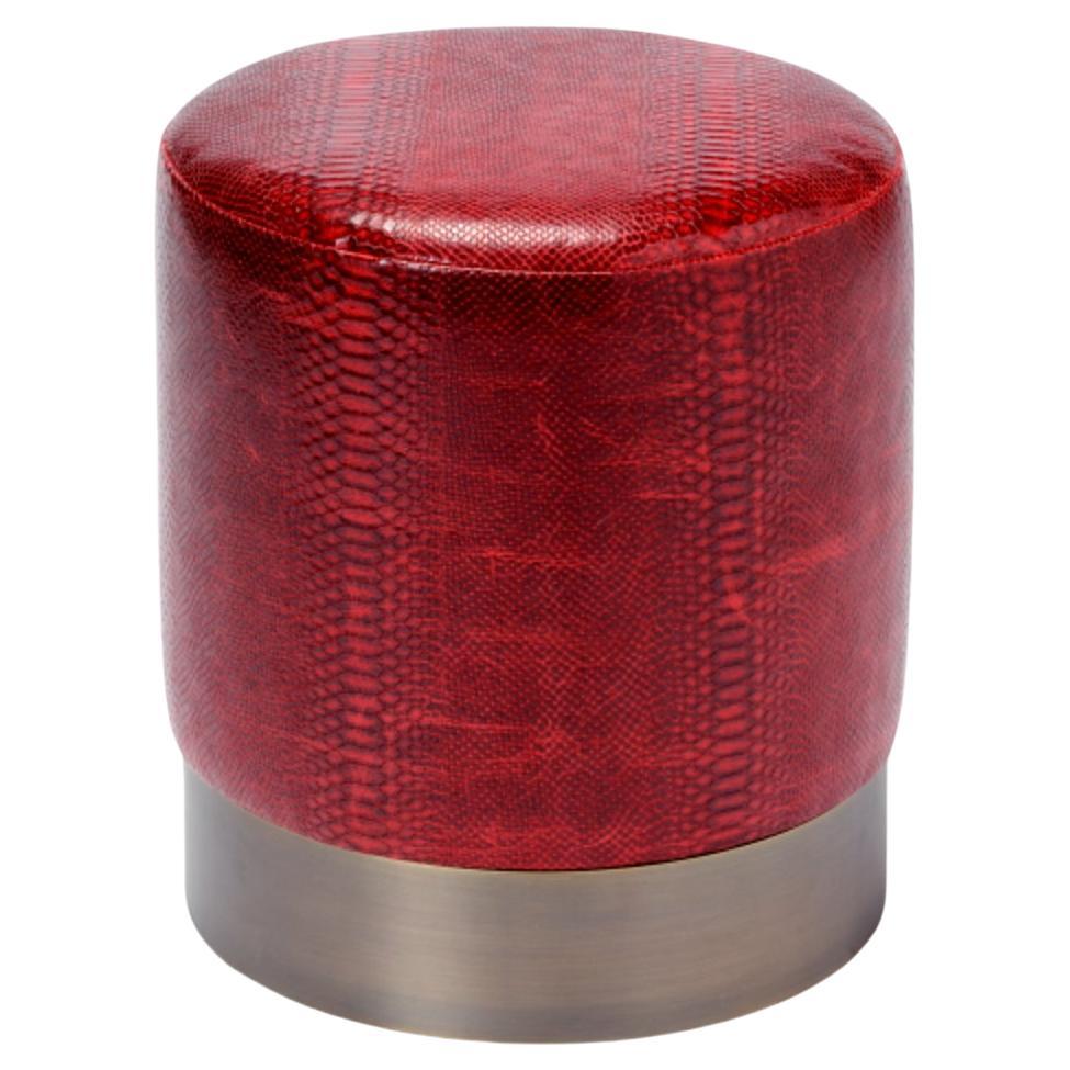 Leather Lune C Stool by DUISTT  For Sale