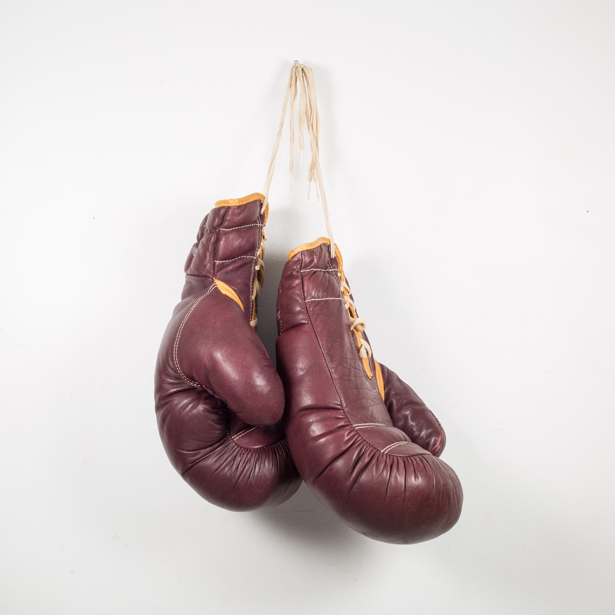Leather MacGregor Boxing Gloves, circa 1950 In Good Condition In San Francisco, CA
