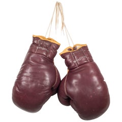 Used Leather MacGregor Boxing Gloves, circa 1950