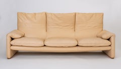 Leather “Maralunga” Sofa by Vico Magistretti for Cassina