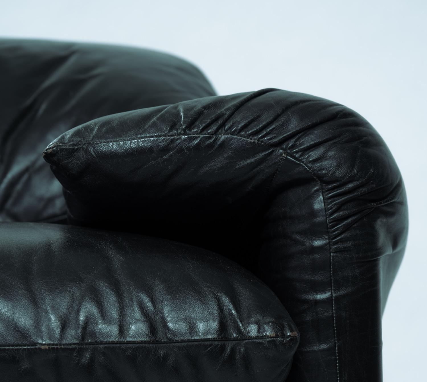 Cuir Canapé Maralunga Vico Magistretti pour Cassina, 1970 en vente
